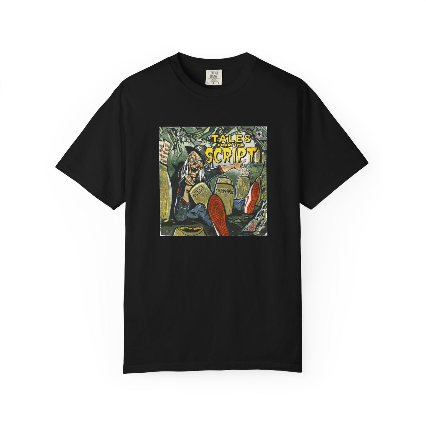 Cool Graphic T-Shirt - 'Tales from the Script' Album Inspired Design - Perfect for Comic and Horror Fans