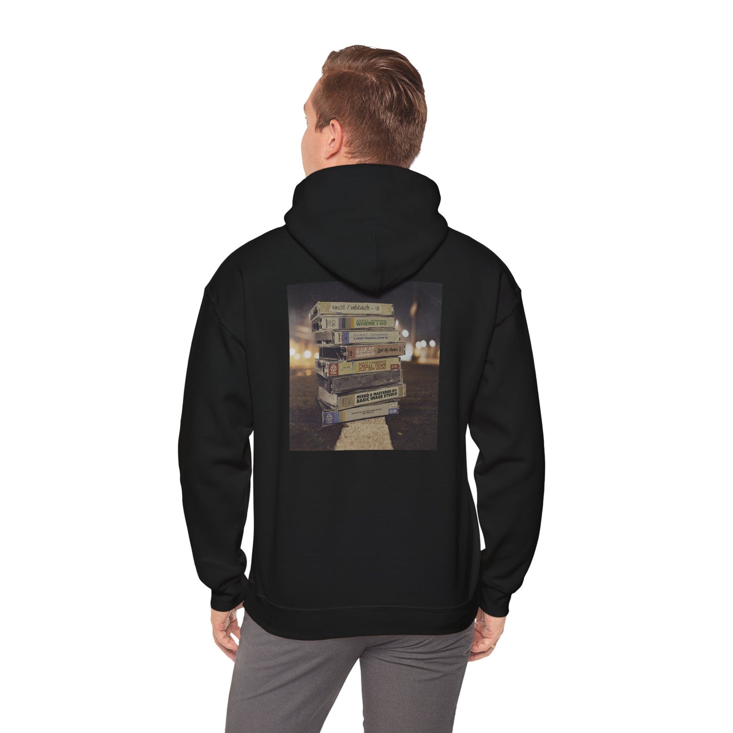 Retro Music Hoodie -INSPIRED BY THE 2 SIDES TO THE TAPE ALBUM - Unisex Heavy Blend™ Sweatshirt with Cassette Design