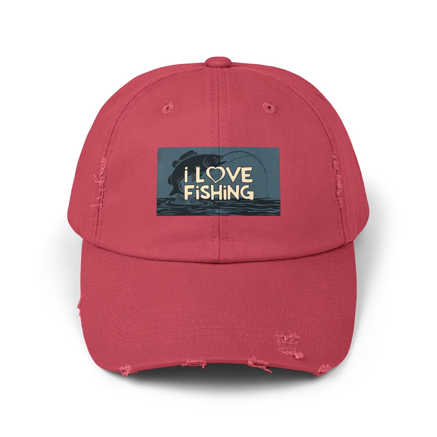 Fishing Lover Distressed Cap - Unisex Fishing Hat, Outdoor Gear, Gift for Anglers, Casual Style, Summer Accessory