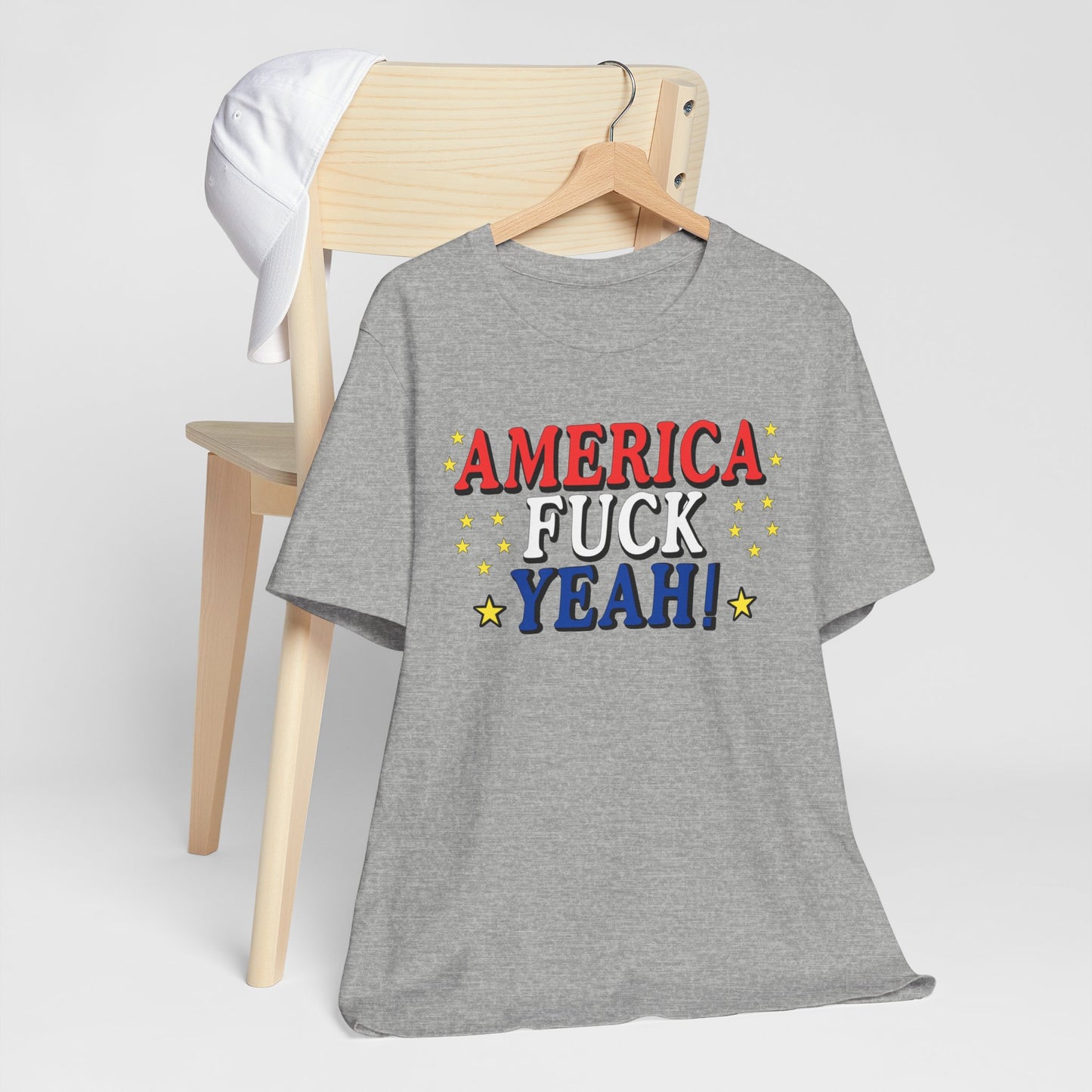 America Fuck Yeah! Unisex Jersey Tee - Patriotic Graphic T-Shirt for Celebrations