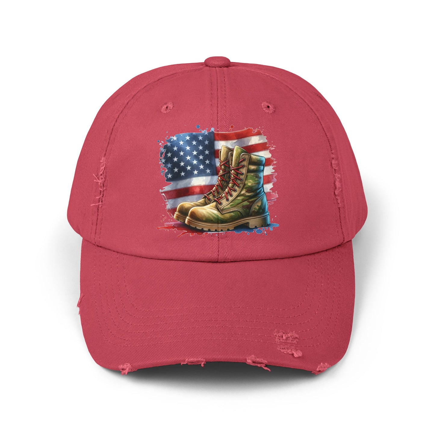 Patriotic Distressed Cap, American Flag Hat, Veteran Appreciation Gift, Casual Outdoor Style, Unisex Fashion Accessory