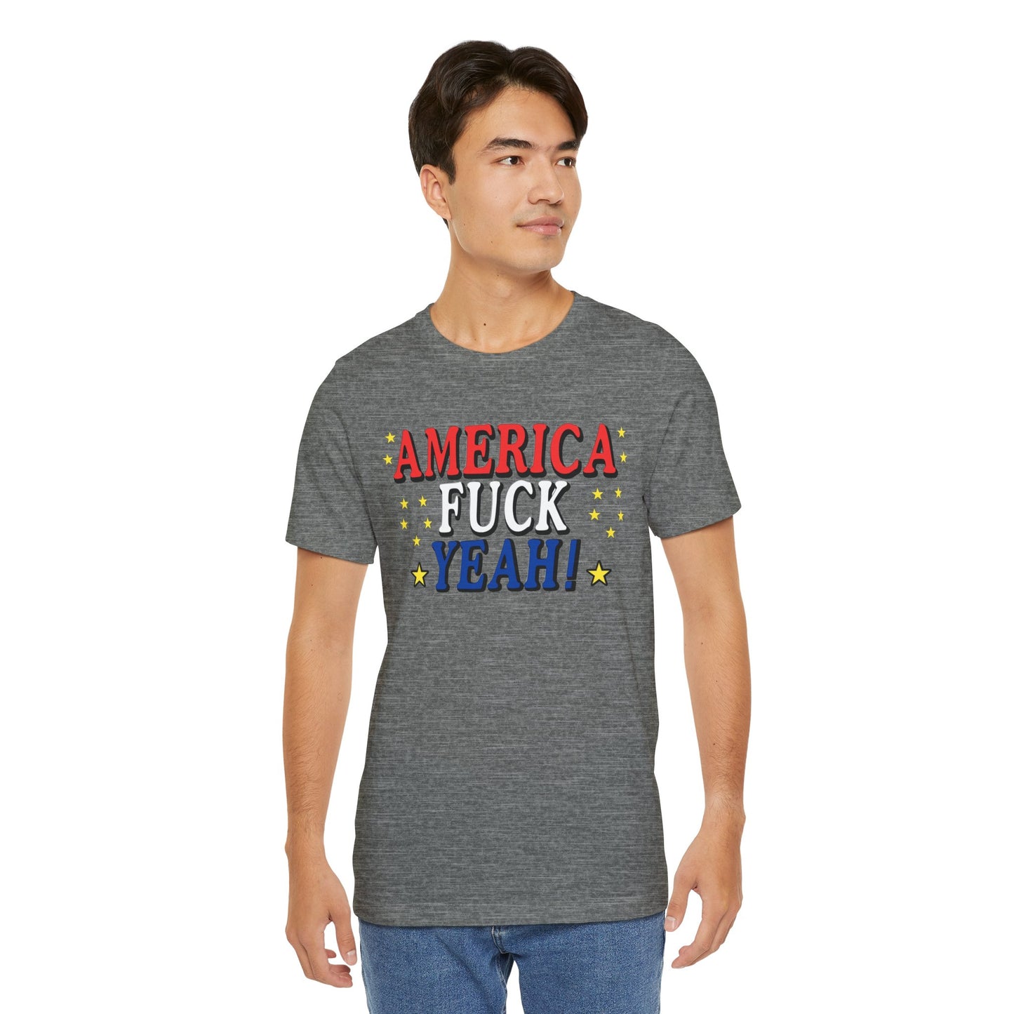 America Fuck Yeah! Unisex Jersey Tee - Patriotic Graphic T-Shirt for Celebrations