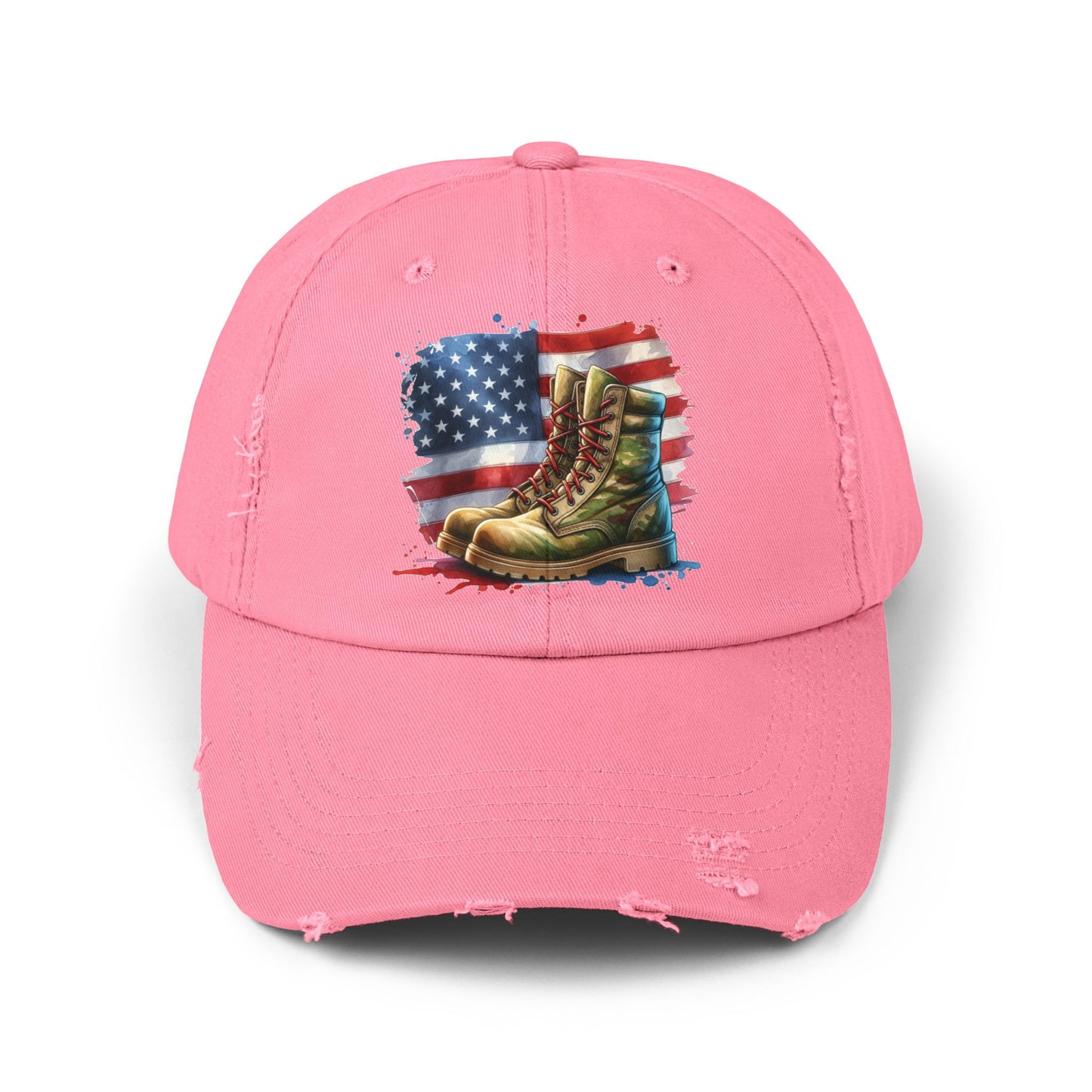 Patriotic Distressed Cap, American Flag Hat, Veteran Appreciation Gift, Casual Outdoor Style, Unisex Fashion Accessory