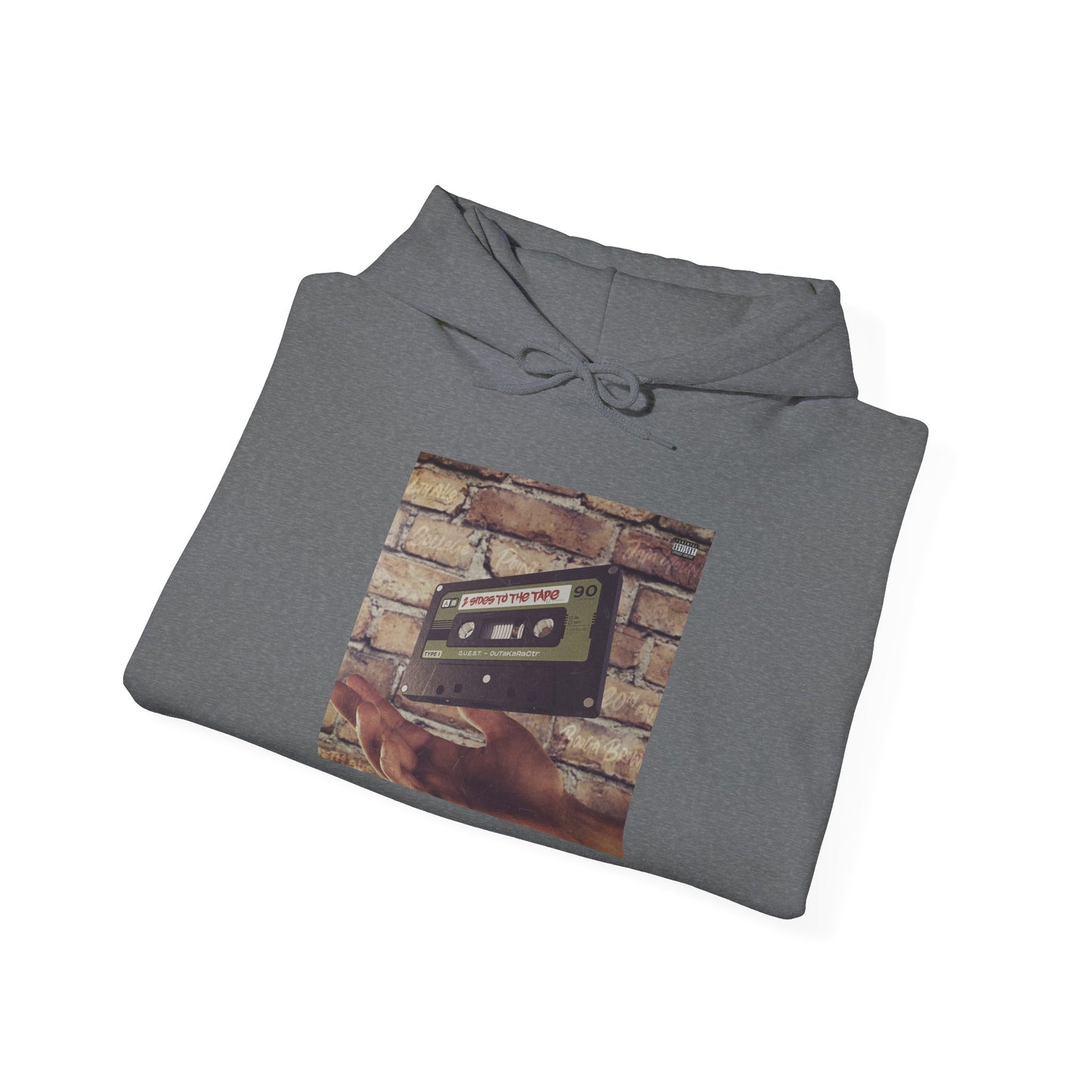 Retro Music Hoodie -INSPIRED BY THE 2 SIDES TO THE TAPE ALBUM - Unisex Heavy Blend™ Sweatshirt with Cassette Design