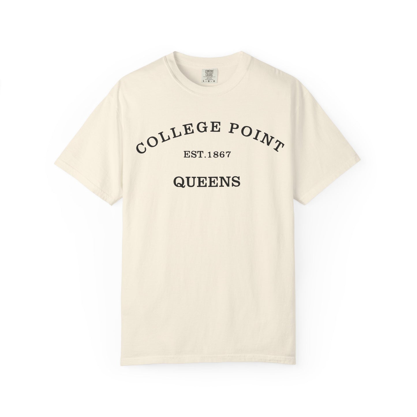 College Point Unisex Garment-Dyed T-Shirt - EST. 1867 Queens Vintage Style