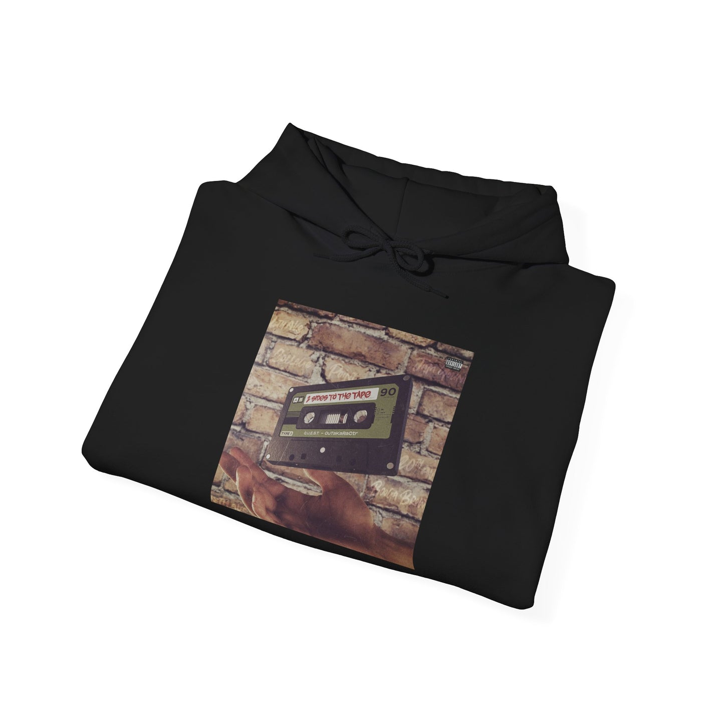 Retro Music Hoodie -INSPIRED BY THE 2 SIDES TO THE TAPE ALBUM - Unisex Heavy Blend™ Sweatshirt with Cassette Design