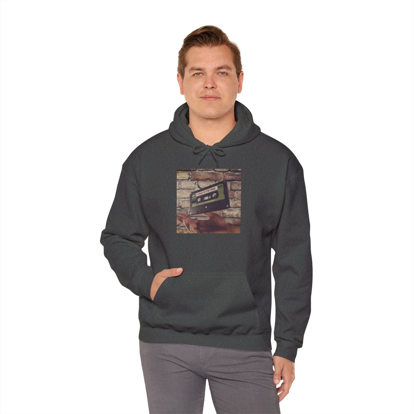 Retro Music Hoodie -INSPIRED BY THE 2 SIDES TO THE TAPE ALBUM - Unisex Heavy Blend™ Sweatshirt with Cassette Design