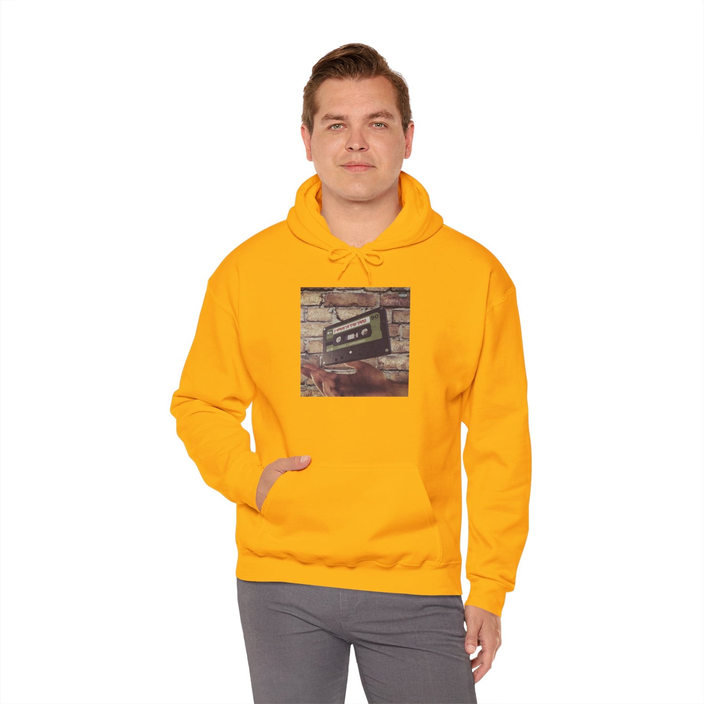 Retro Music Hoodie -INSPIRED BY THE 2 SIDES TO THE TAPE ALBUM - Unisex Heavy Blend™ Sweatshirt with Cassette Design
