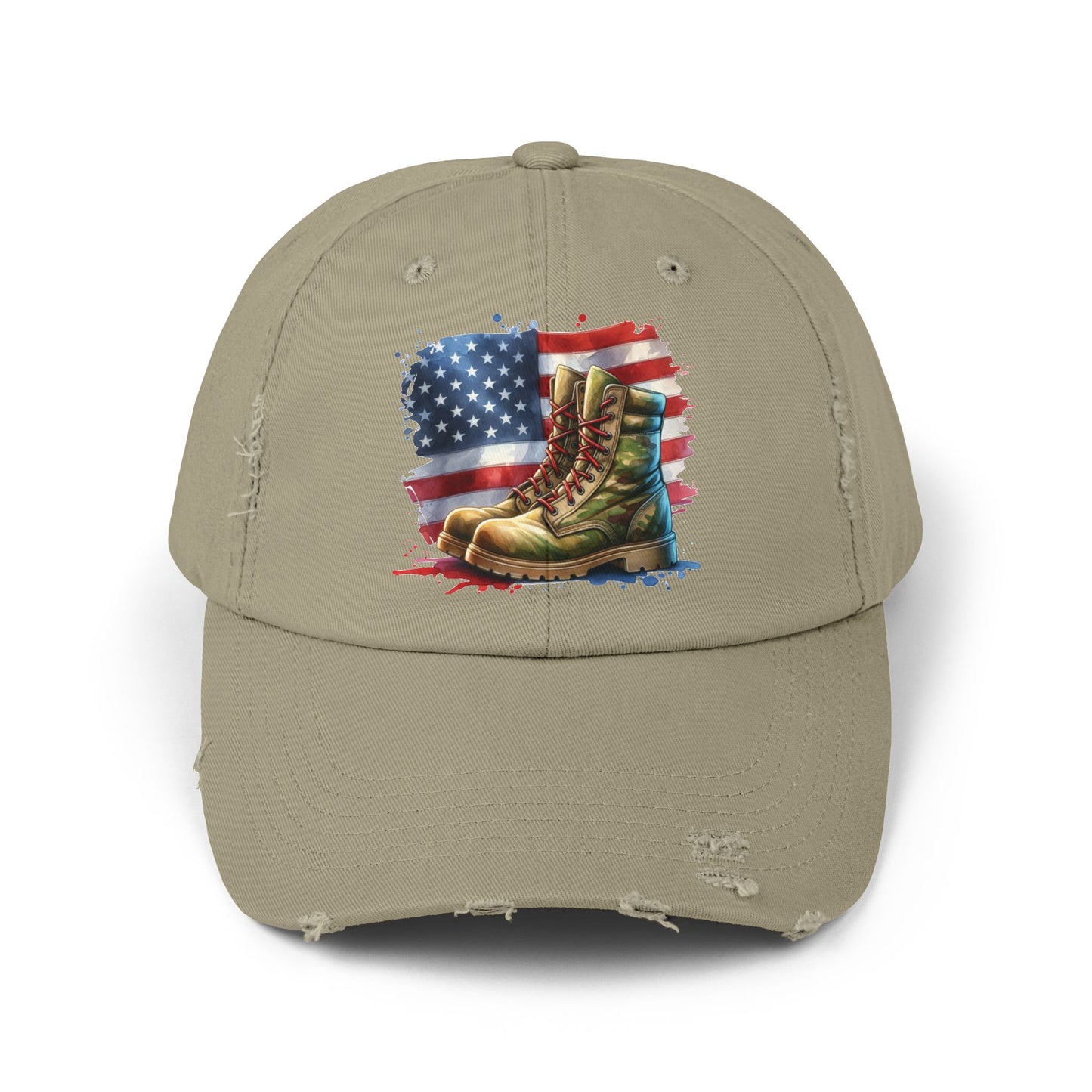Patriotic Distressed Cap, American Flag Hat, Veteran Appreciation Gift, Casual Outdoor Style, Unisex Fashion Accessory