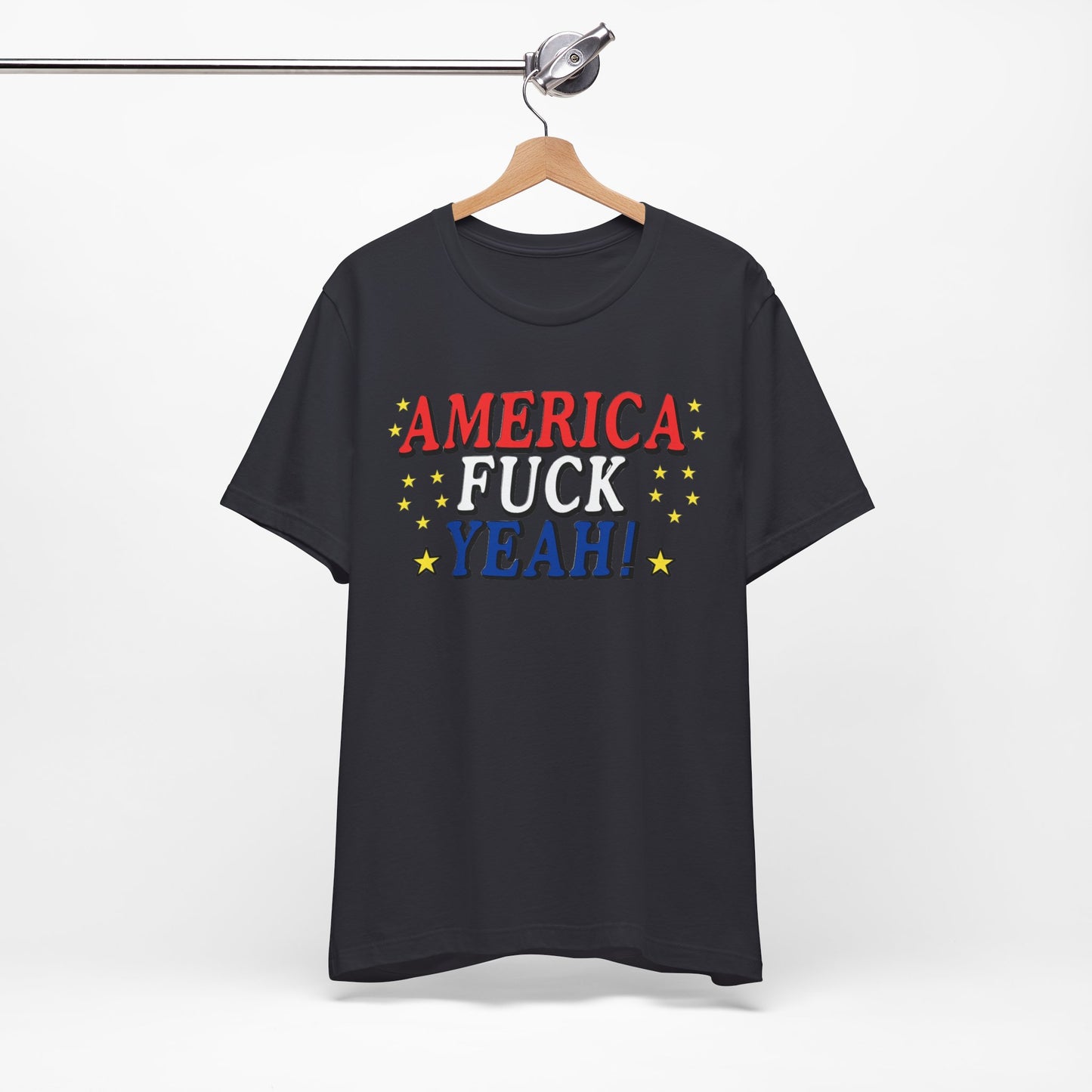 America Fuck Yeah! Unisex Jersey Tee - Patriotic Graphic T-Shirt for Celebrations