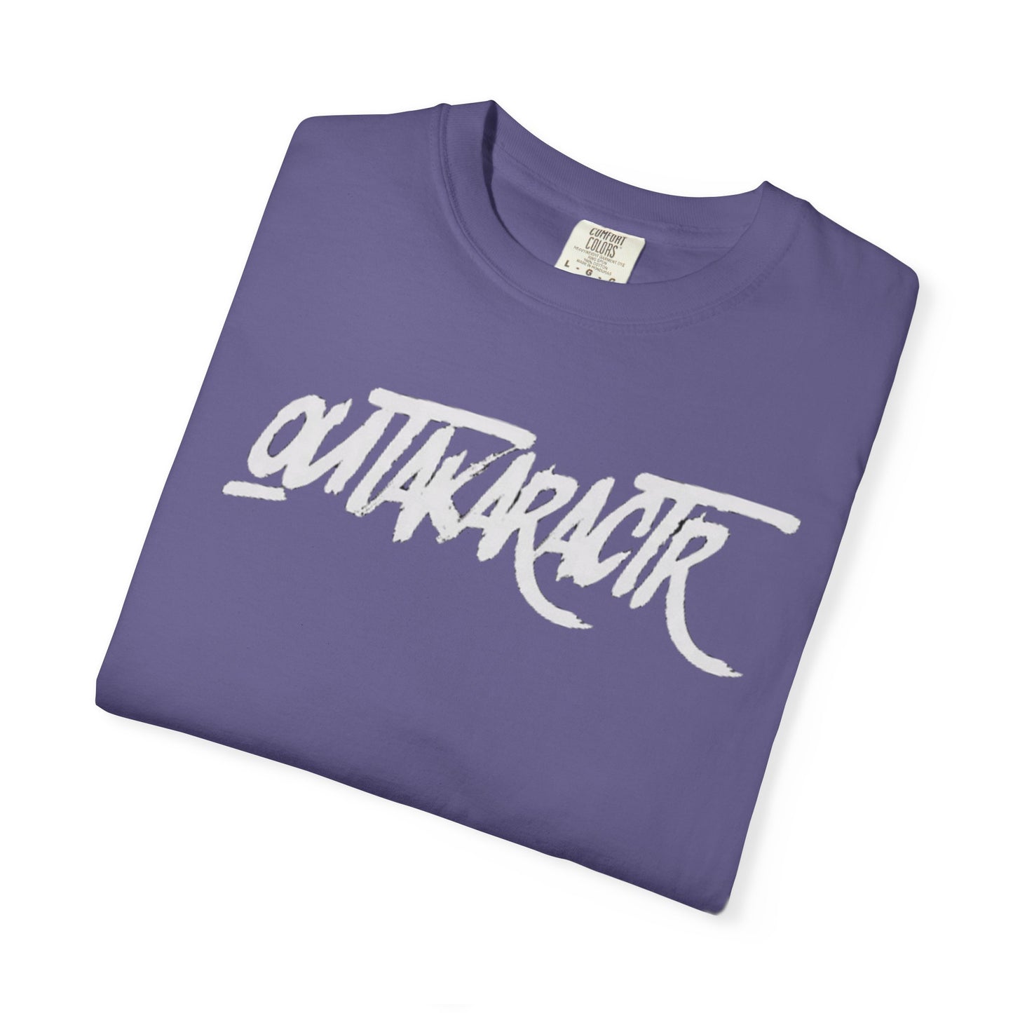 Unisex Garment-Dyed T-Shirt with 'OutaKaRaCtR ' Design - Casual Style for Everyday Wear