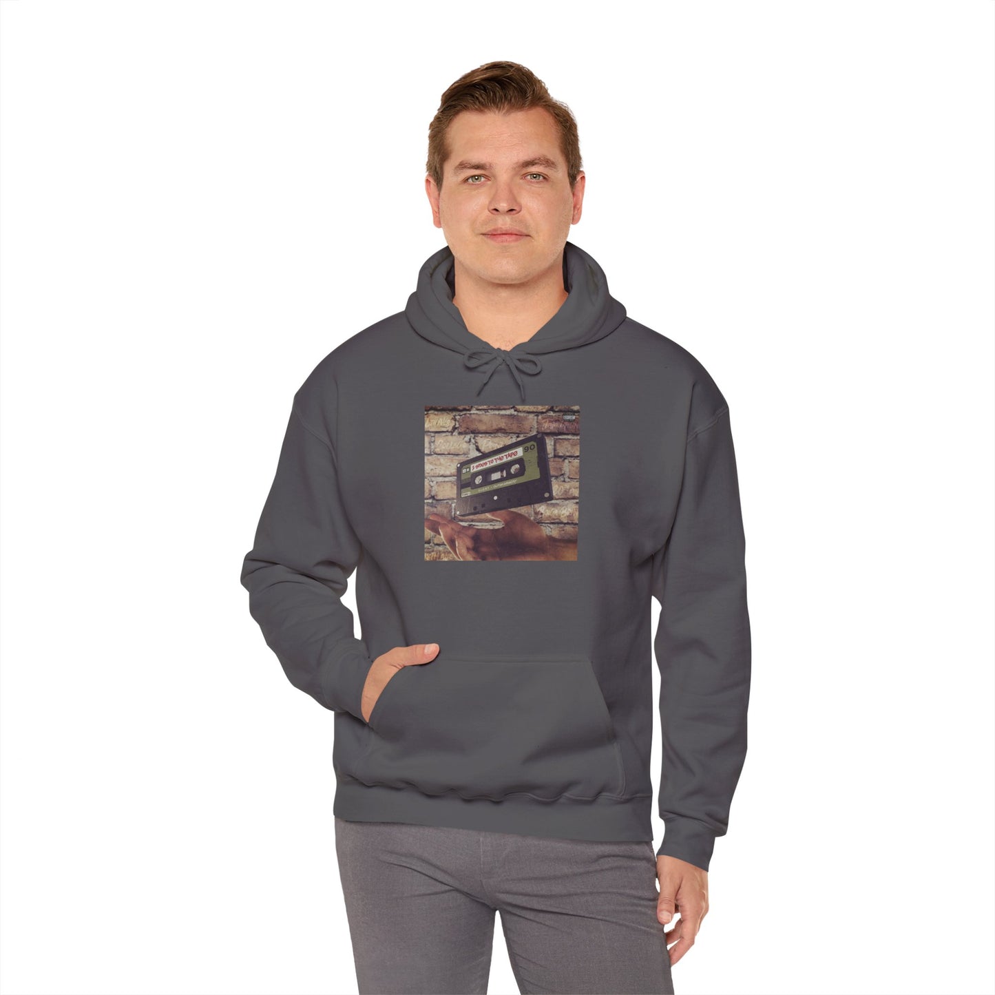 Retro Music Hoodie -INSPIRED BY THE 2 SIDES TO THE TAPE ALBUM - Unisex Heavy Blend™ Sweatshirt with Cassette Design