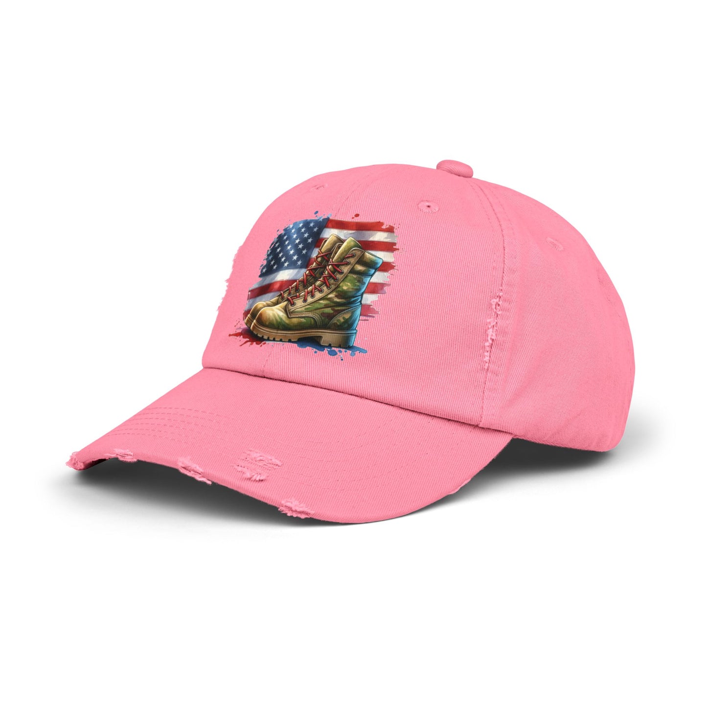 Patriotic Distressed Cap, American Flag Hat, Veteran Appreciation Gift, Casual Outdoor Style, Unisex Fashion Accessory