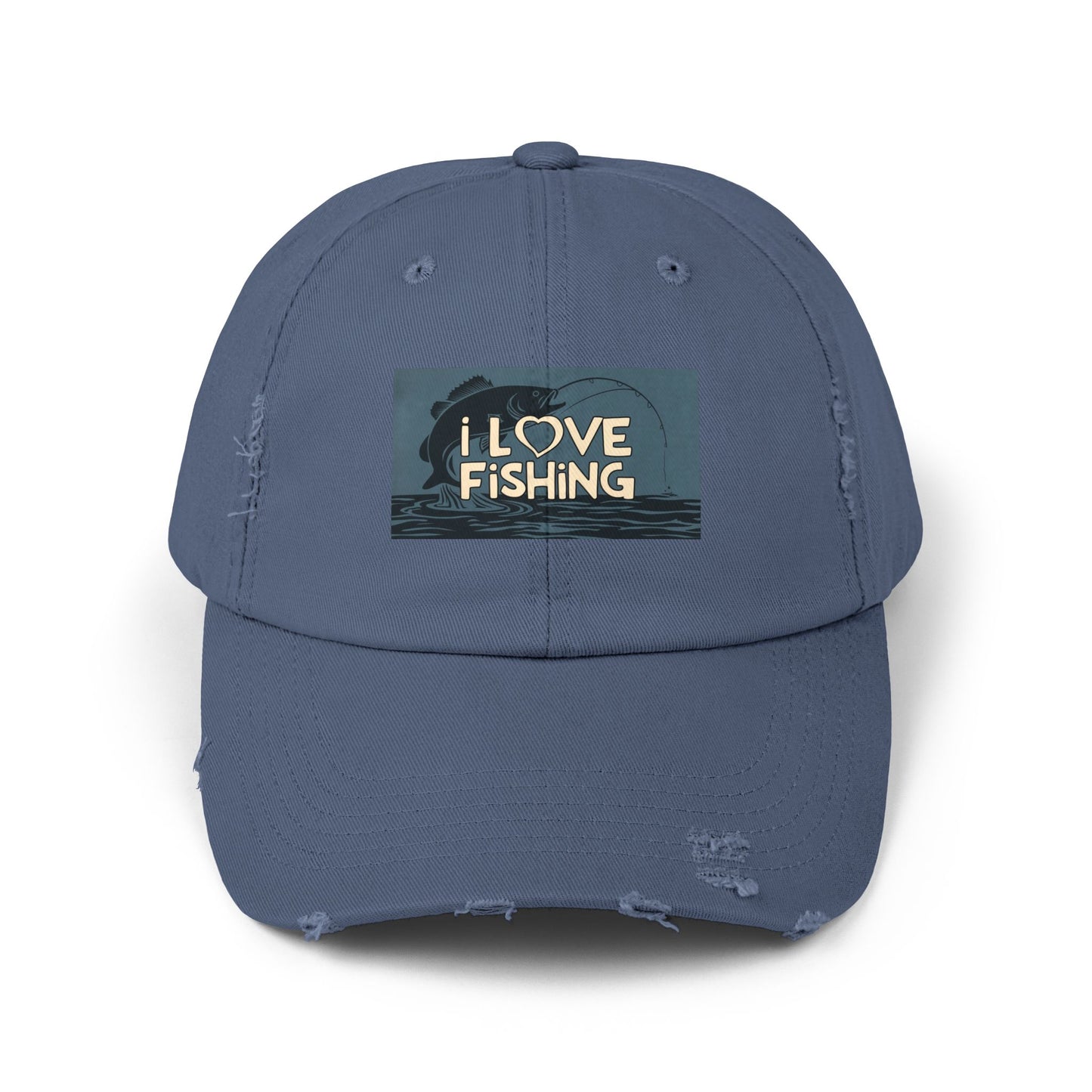 Fishing Lover Distressed Cap - Unisex Fishing Hat, Outdoor Gear, Gift for Anglers, Casual Style, Summer Accessory