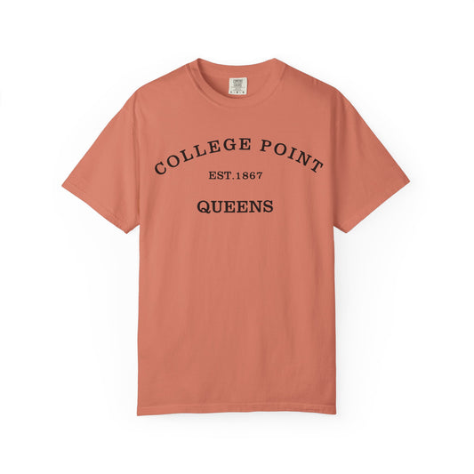 College Point Unisex Garment-Dyed T-Shirt - EST. 1867 Queens Vintage Style