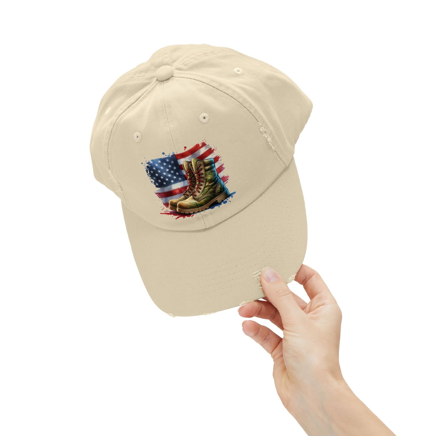 Patriotic Distressed Cap, American Flag Hat, Veteran Appreciation Gift, Casual Outdoor Style, Unisex Fashion Accessory
