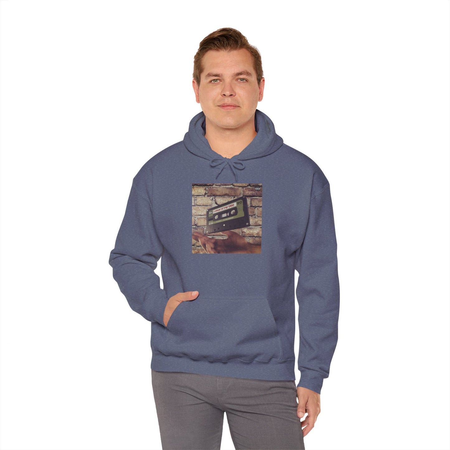 Retro Music Hoodie -INSPIRED BY THE 2 SIDES TO THE TAPE ALBUM - Unisex Heavy Blend™ Sweatshirt with Cassette Design