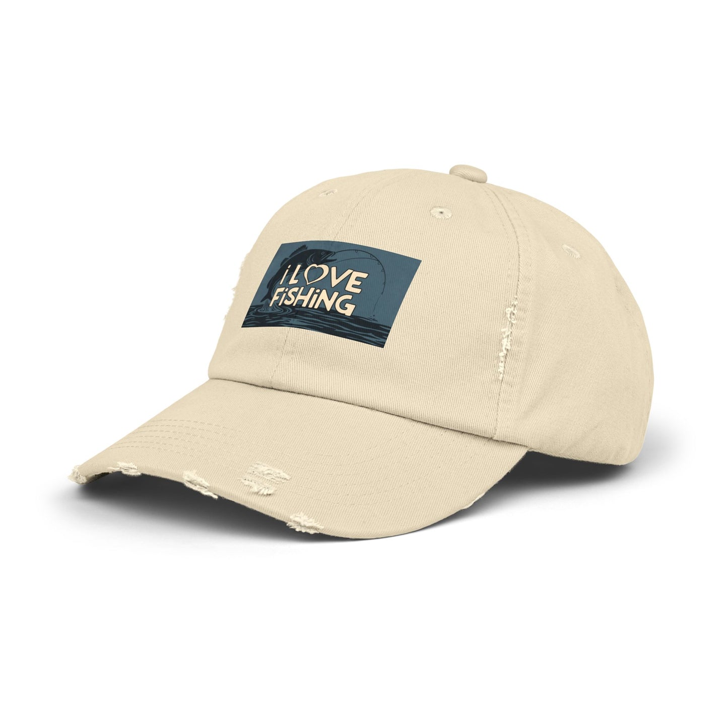 Fishing Lover Distressed Cap - Unisex Fishing Hat, Outdoor Gear, Gift for Anglers, Casual Style, Summer Accessory