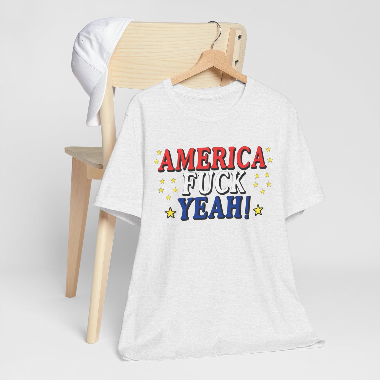 America Fuck Yeah! Unisex Jersey Tee - Patriotic Graphic T-Shirt for Celebrations