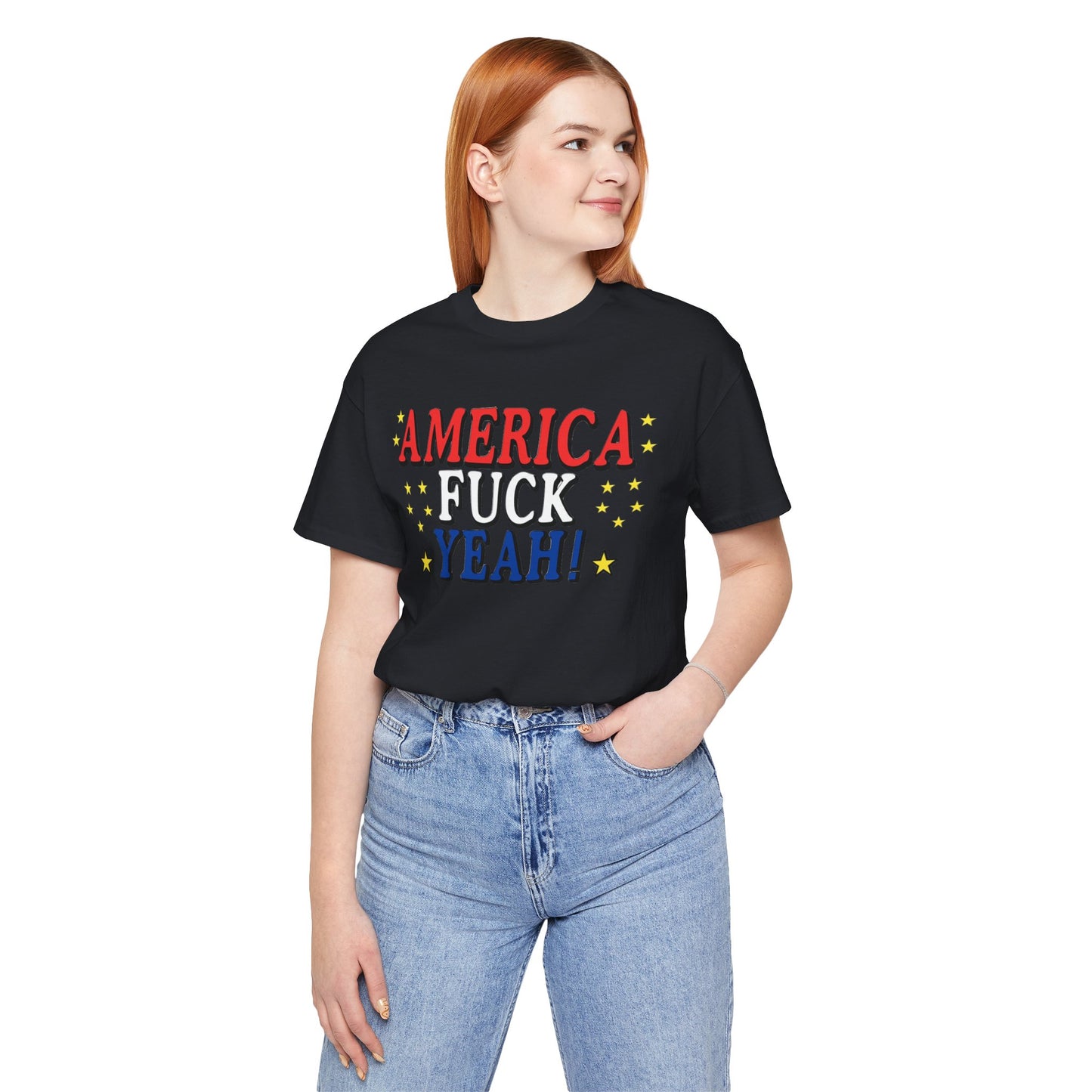 America Fuck Yeah! Unisex Jersey Tee - Patriotic Graphic T-Shirt for Celebrations