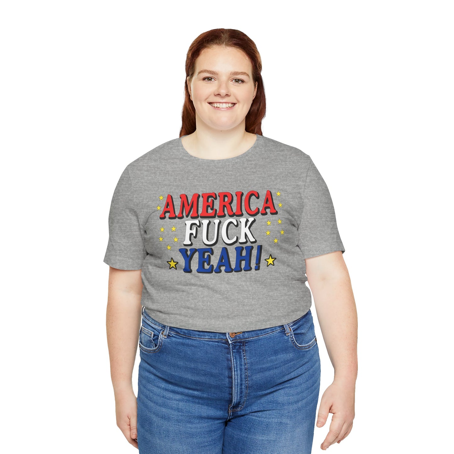 America Fuck Yeah! Unisex Jersey Tee - Patriotic Graphic T-Shirt for Celebrations