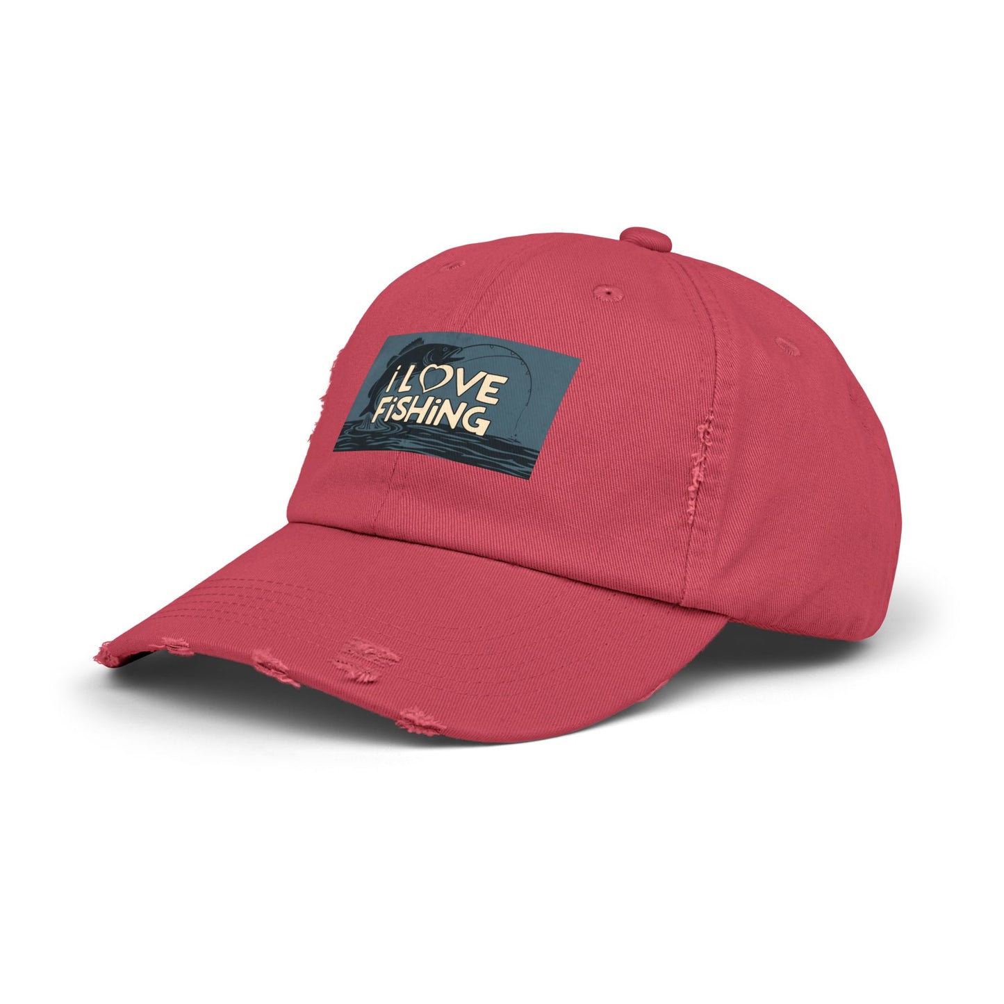 Fishing Lover Distressed Cap - Unisex Fishing Hat, Outdoor Gear, Gift for Anglers, Casual Style, Summer Accessory