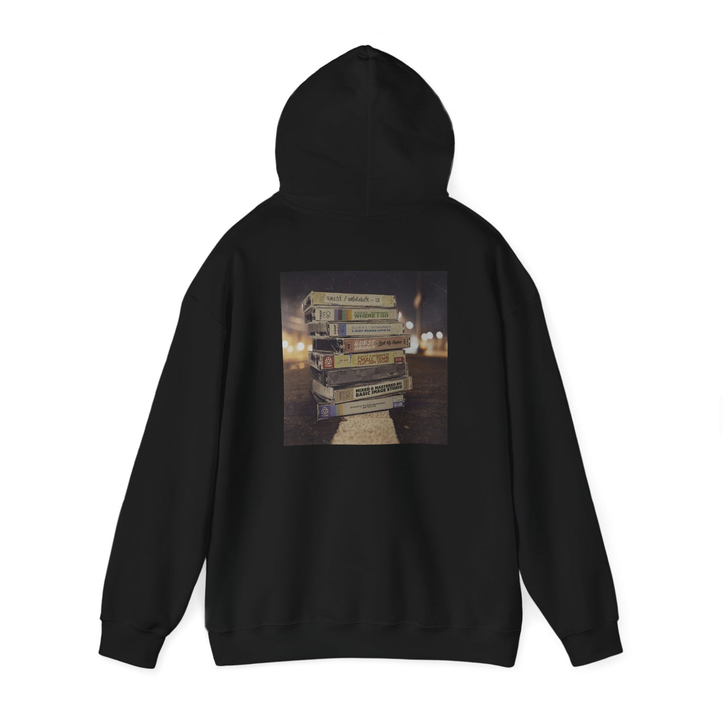 Retro Music Hoodie -INSPIRED BY THE 2 SIDES TO THE TAPE ALBUM - Unisex Heavy Blend™ Sweatshirt with Cassette Design