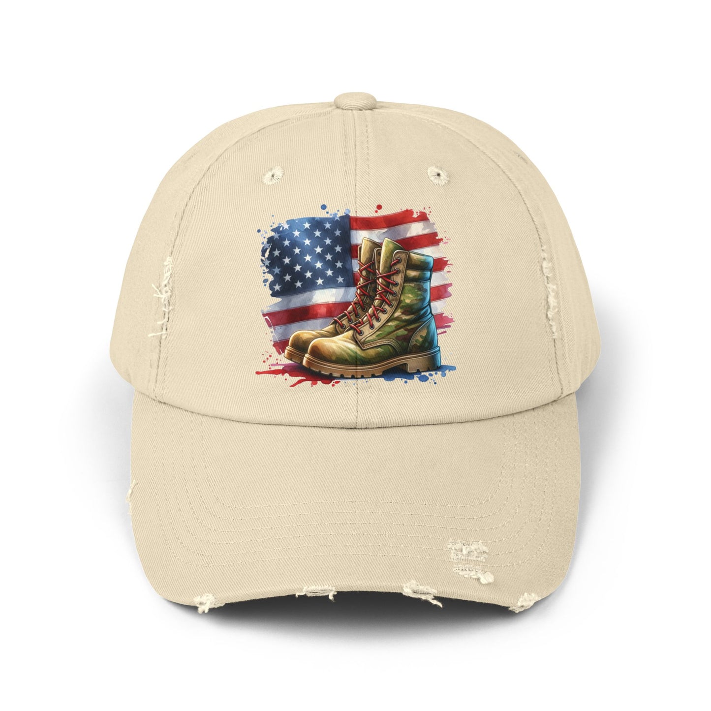 Patriotic Distressed Cap, American Flag Hat, Veteran Appreciation Gift, Casual Outdoor Style, Unisex Fashion Accessory
