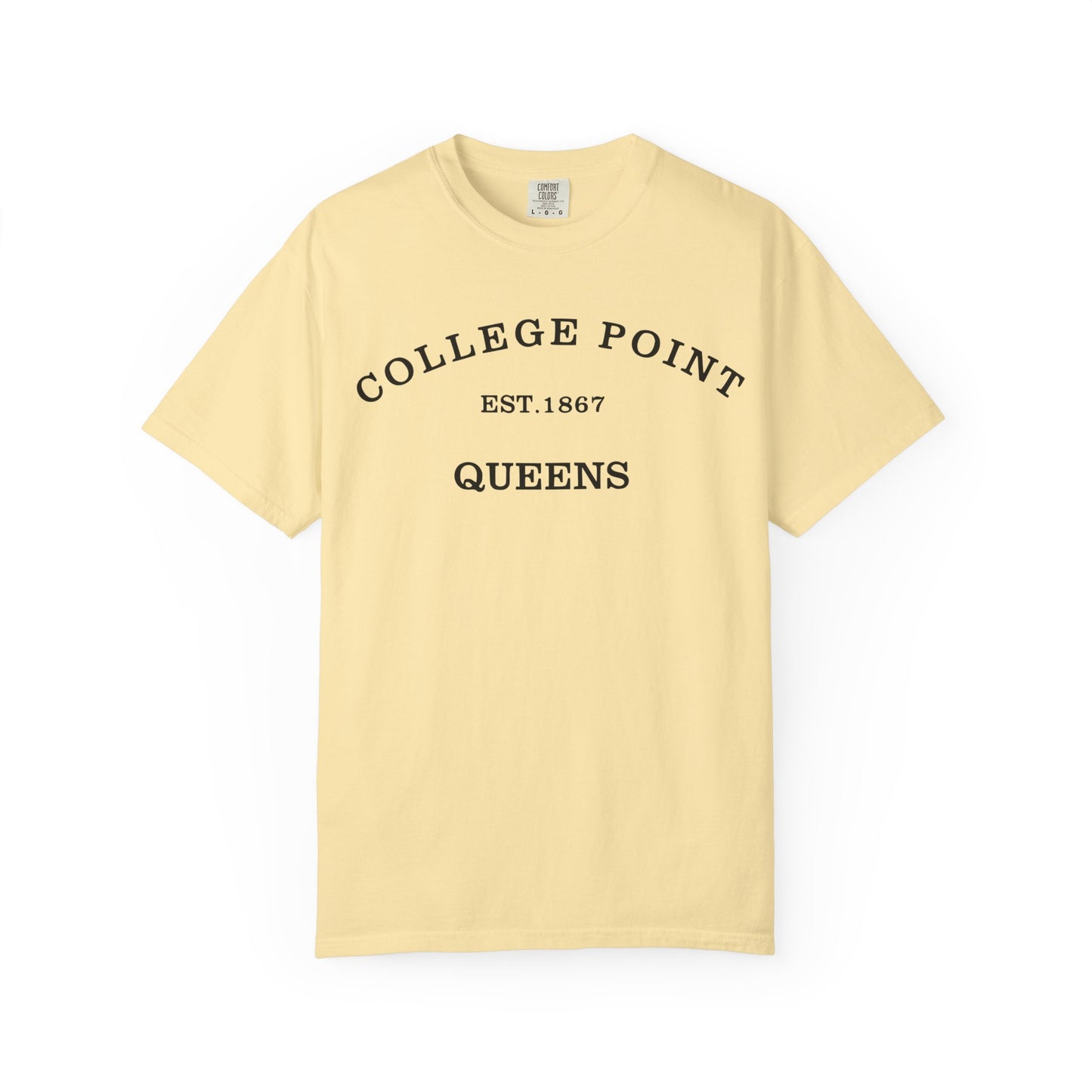 College Point Unisex Garment-Dyed T-Shirt - EST. 1867 Queens Vintage Style