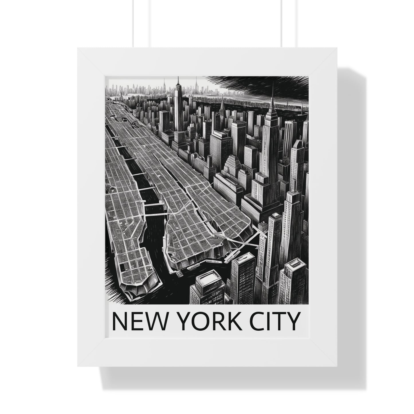 New York City Framed Vertical Poster - Urban Wall Art for City Lovers