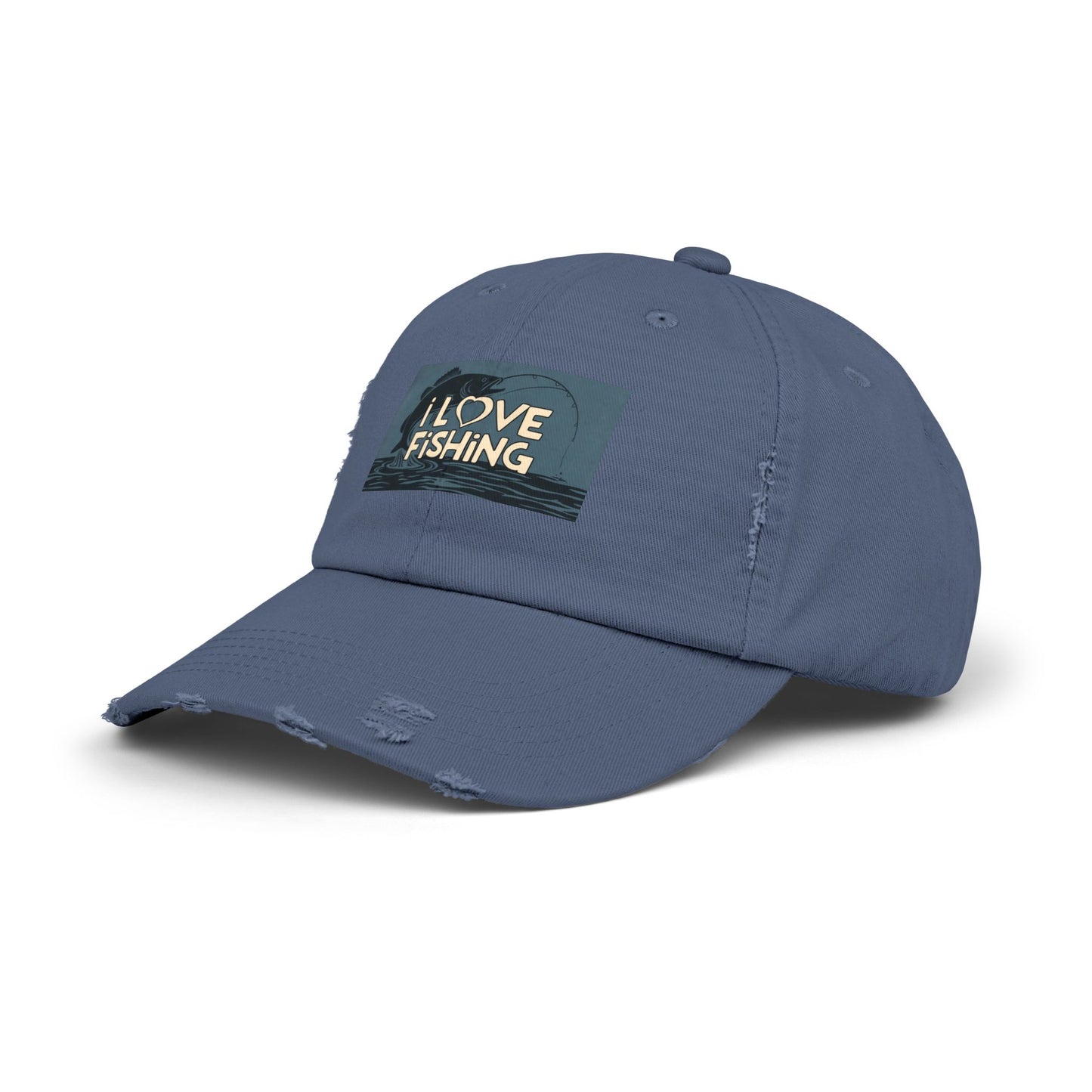 Fishing Lover Distressed Cap - Unisex Fishing Hat, Outdoor Gear, Gift for Anglers, Casual Style, Summer Accessory