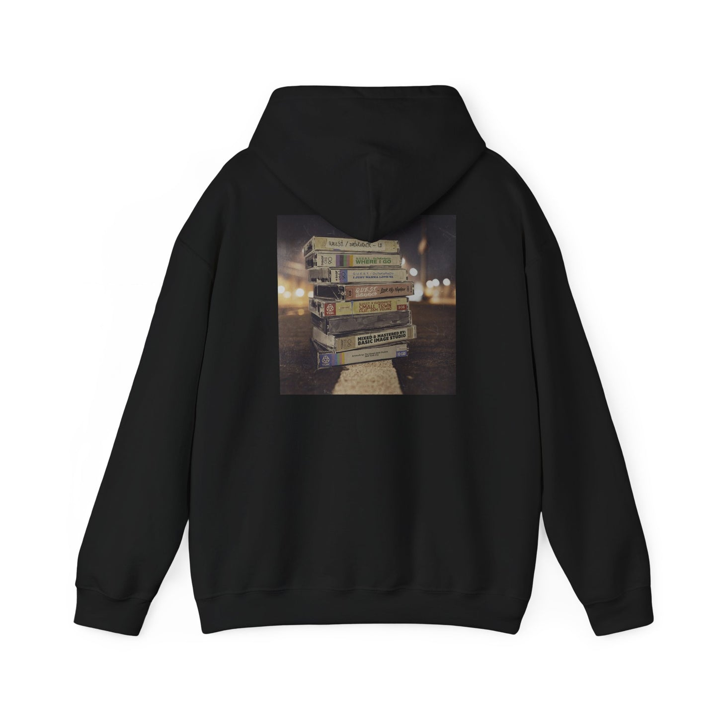 Retro Music Hoodie -INSPIRED BY THE 2 SIDES TO THE TAPE ALBUM - Unisex Heavy Blend™ Sweatshirt with Cassette Design