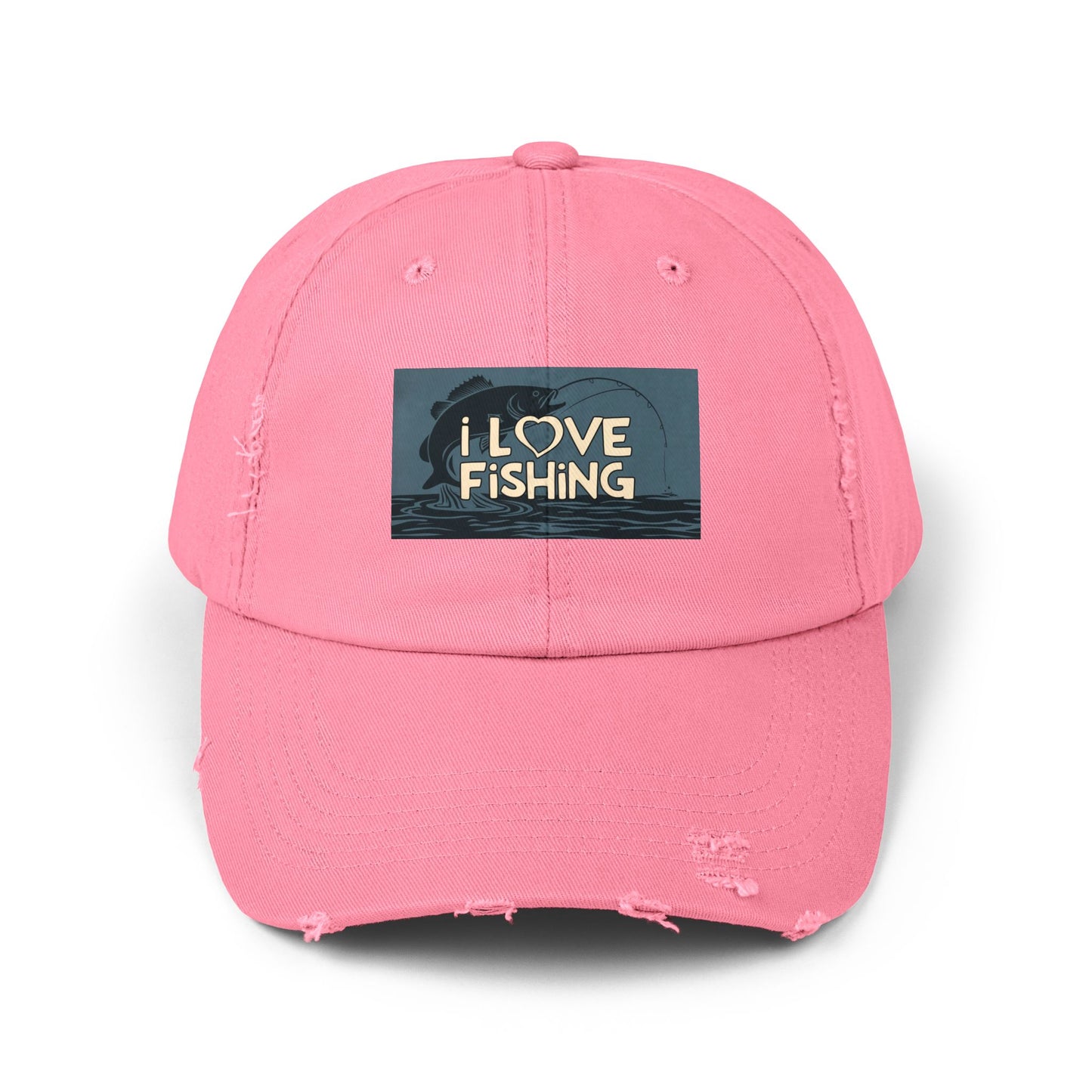 Fishing Lover Distressed Cap - Unisex Fishing Hat, Outdoor Gear, Gift for Anglers, Casual Style, Summer Accessory