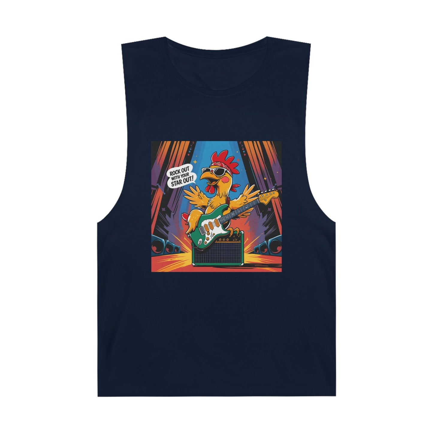 Unisex Rockin' Chicken Tank Top, Funny Music Shirt, Summer Wear, Gift for Musicians, Concert Outfit