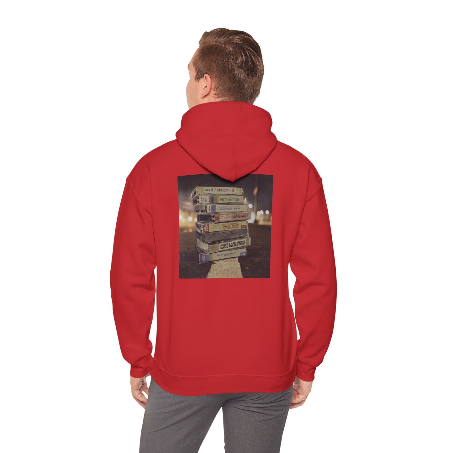 Retro Music Hoodie -INSPIRED BY THE 2 SIDES TO THE TAPE ALBUM - Unisex Heavy Blend™ Sweatshirt with Cassette Design