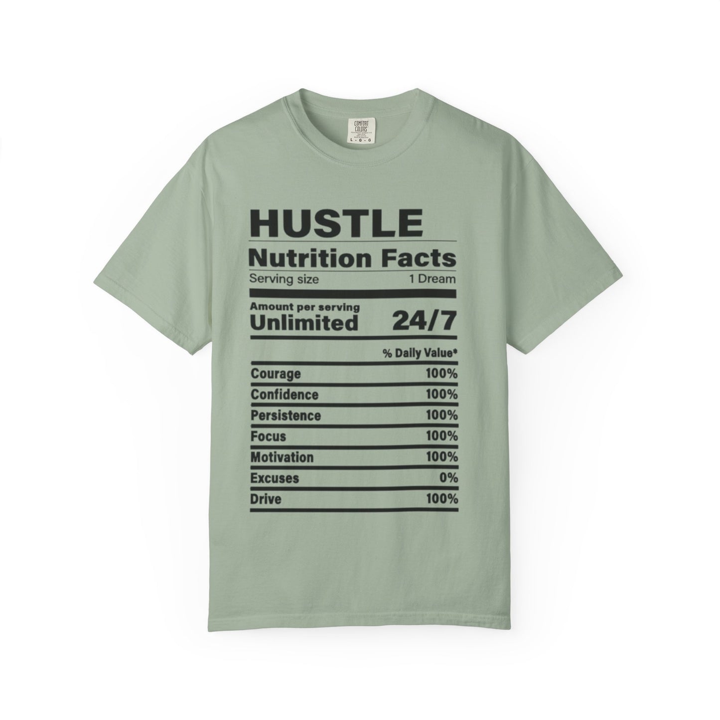 Hustle Nutrition Facts T-Shirt, Unisex Motivational Tee, Fitness Gift, Dreamer Apparel, Inspirational Casual Wear