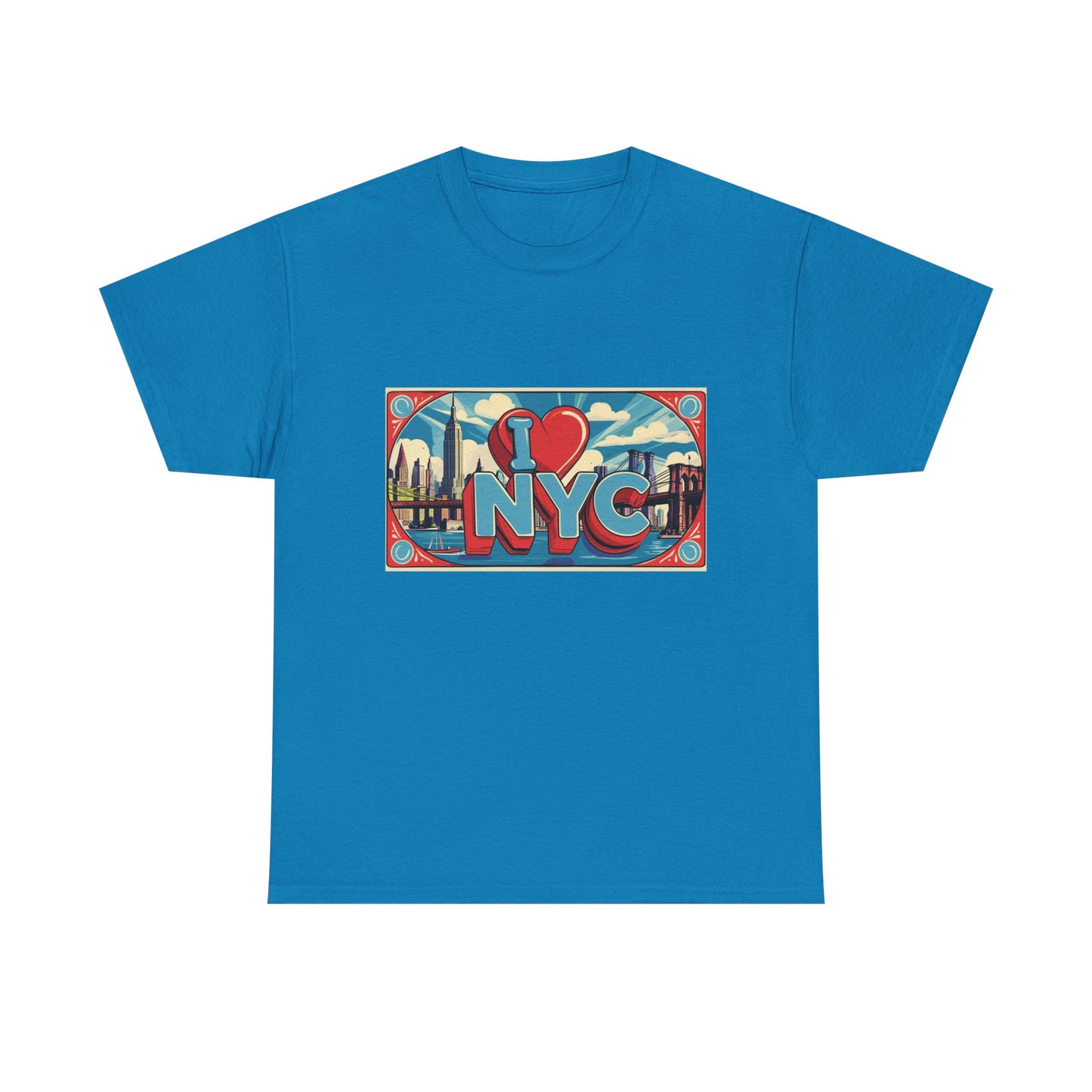 I Love NYC Unisex Heavy Cotton Tee - Perfect for Travelers, Souvenirs, Casual Wear, City Lovers, Gift Ideas for Friends