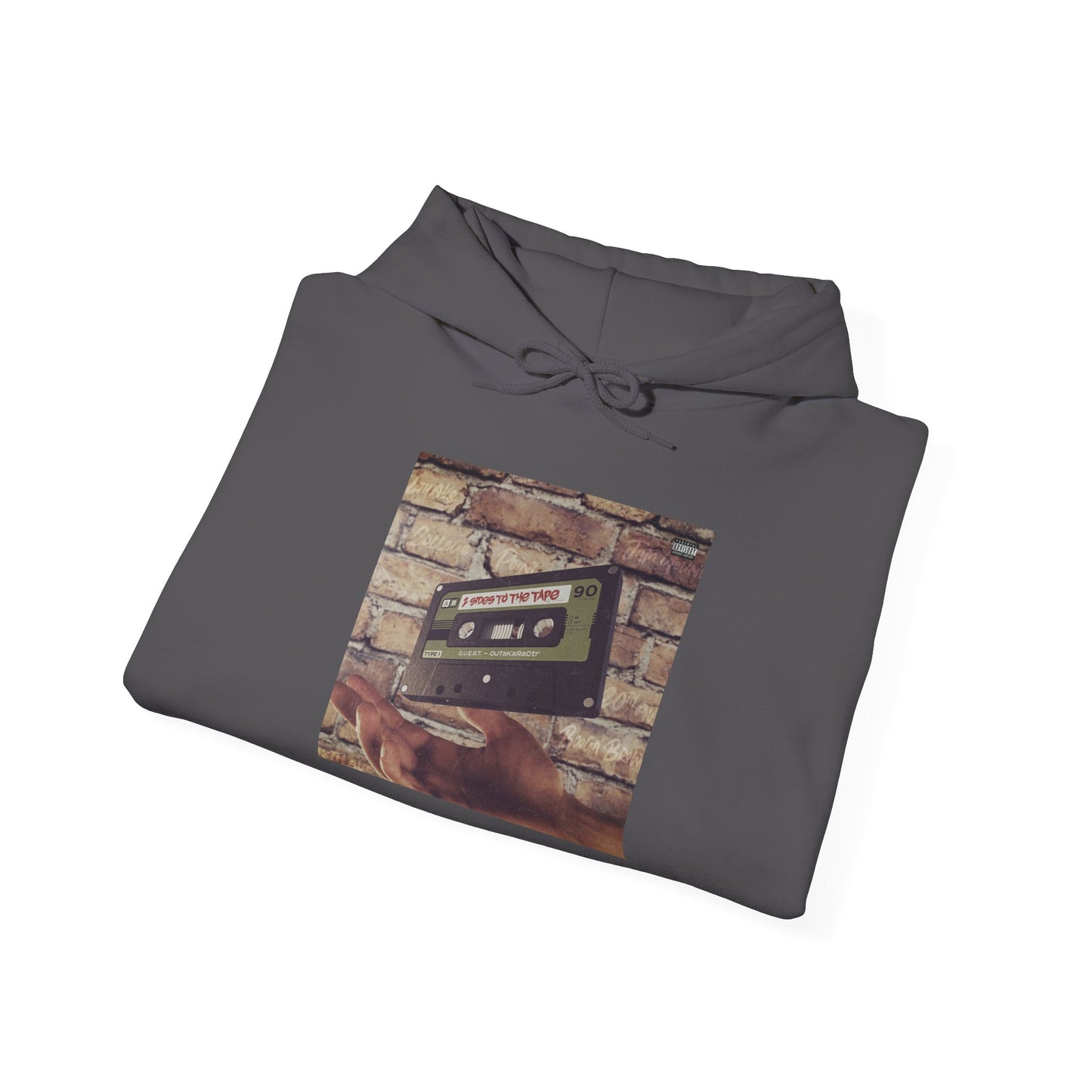 Retro Music Hoodie -INSPIRED BY THE 2 SIDES TO THE TAPE ALBUM - Unisex Heavy Blend™ Sweatshirt with Cassette Design