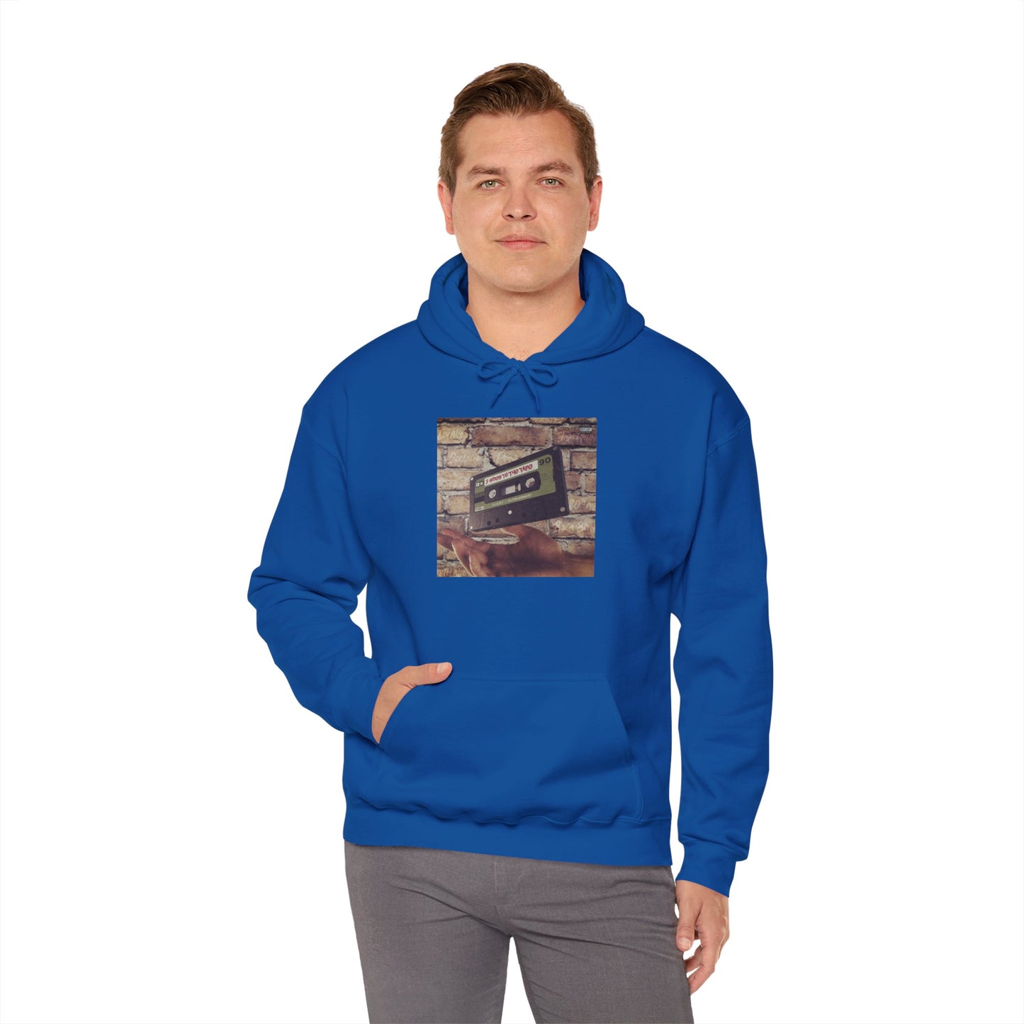 Retro Music Hoodie -INSPIRED BY THE 2 SIDES TO THE TAPE ALBUM - Unisex Heavy Blend™ Sweatshirt with Cassette Design