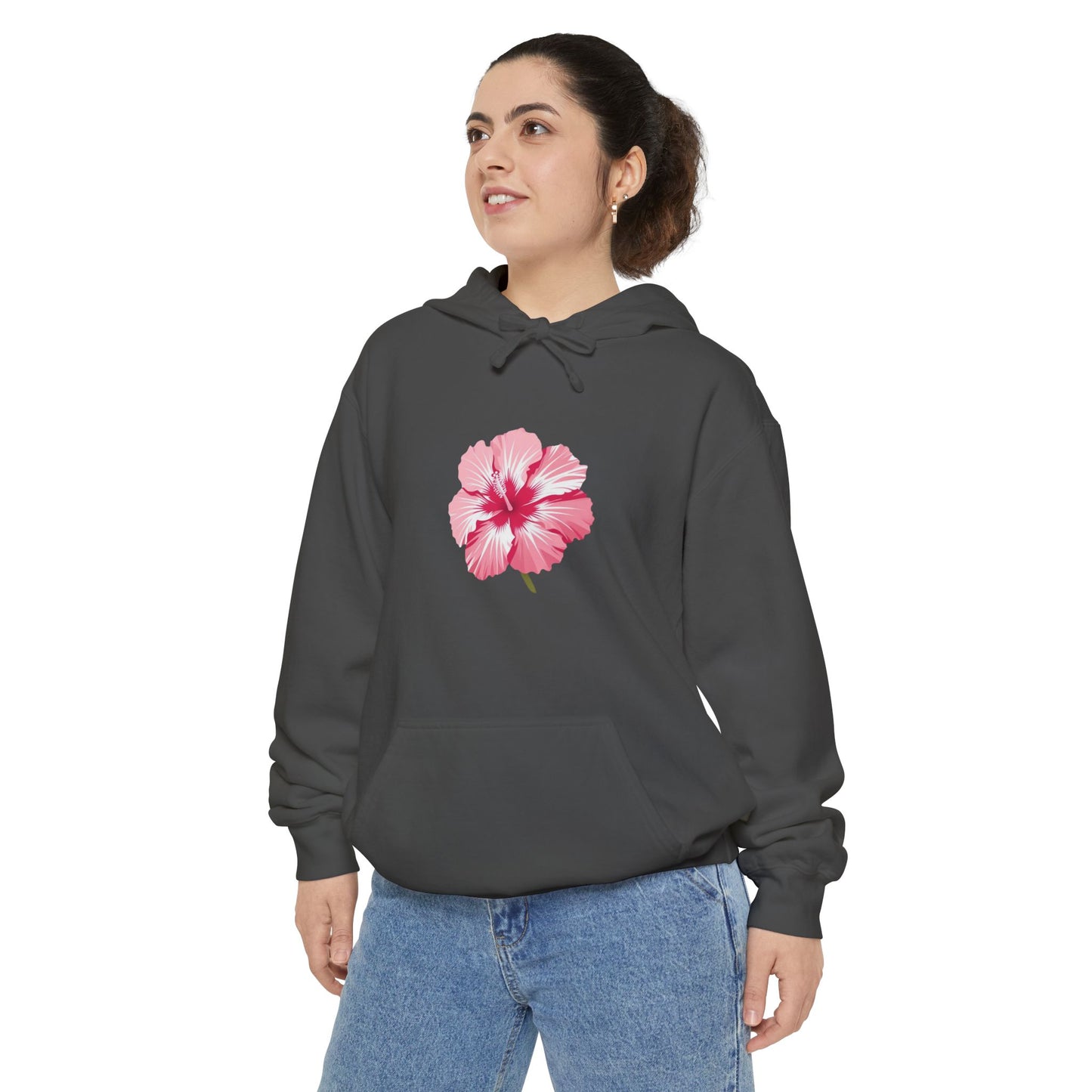 Vibrant Floral Hoodie - Unisex Garment-Dyed Sweatshirt, Cozy Casualwear, Perfect Gift for Spring/Summer, Beach Vibes, Relaxed Style