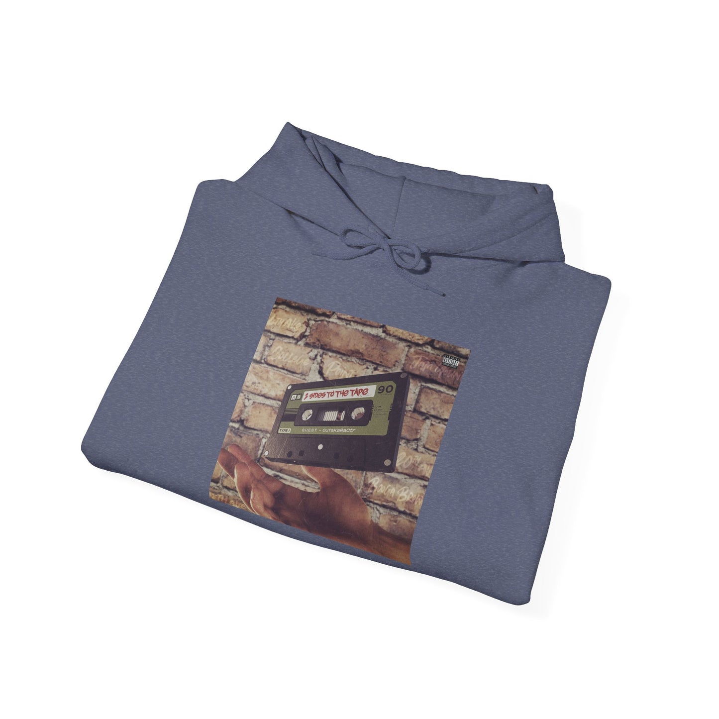 Retro Music Hoodie -INSPIRED BY THE 2 SIDES TO THE TAPE ALBUM - Unisex Heavy Blend™ Sweatshirt with Cassette Design