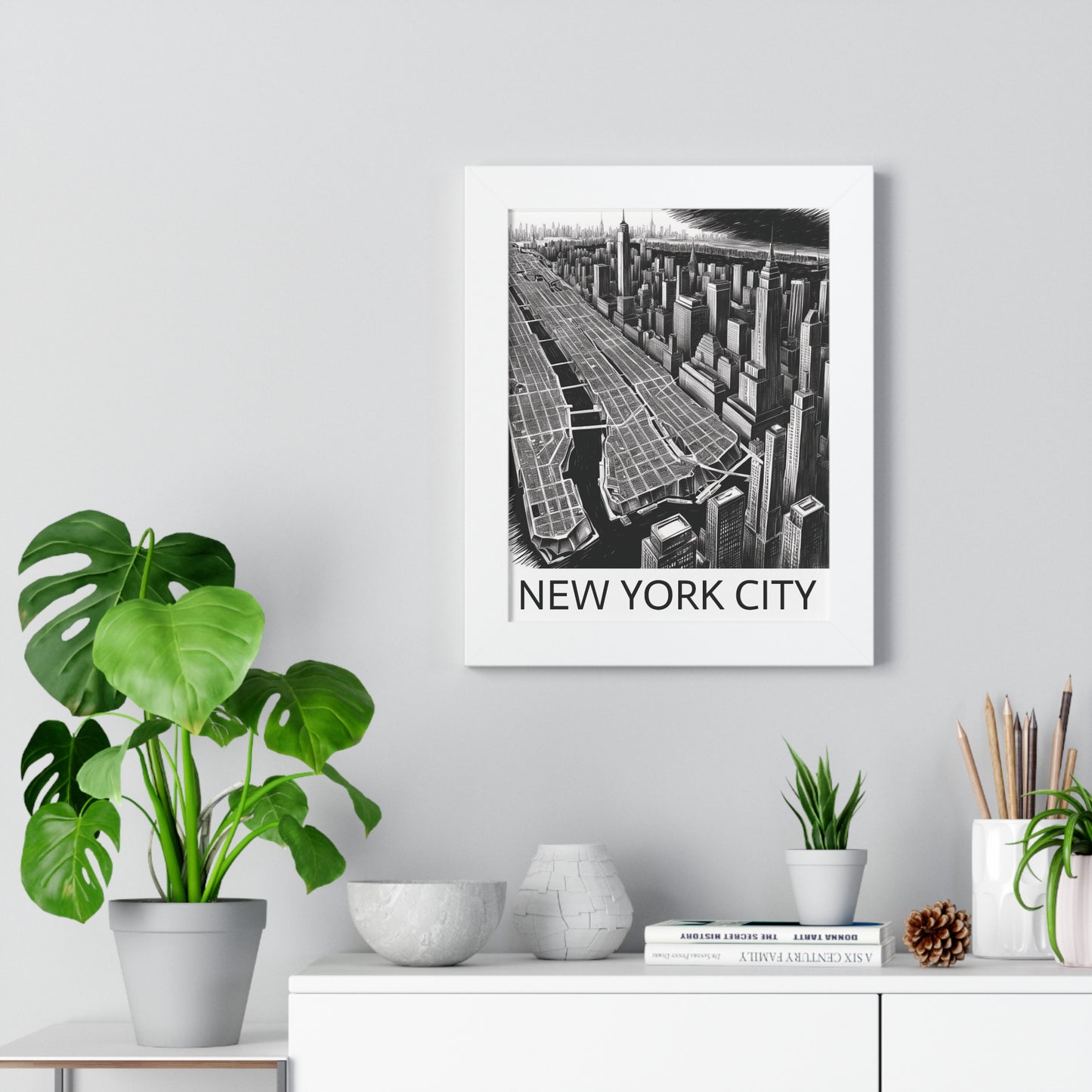 New York City Framed Vertical Poster - Urban Wall Art for City Lovers