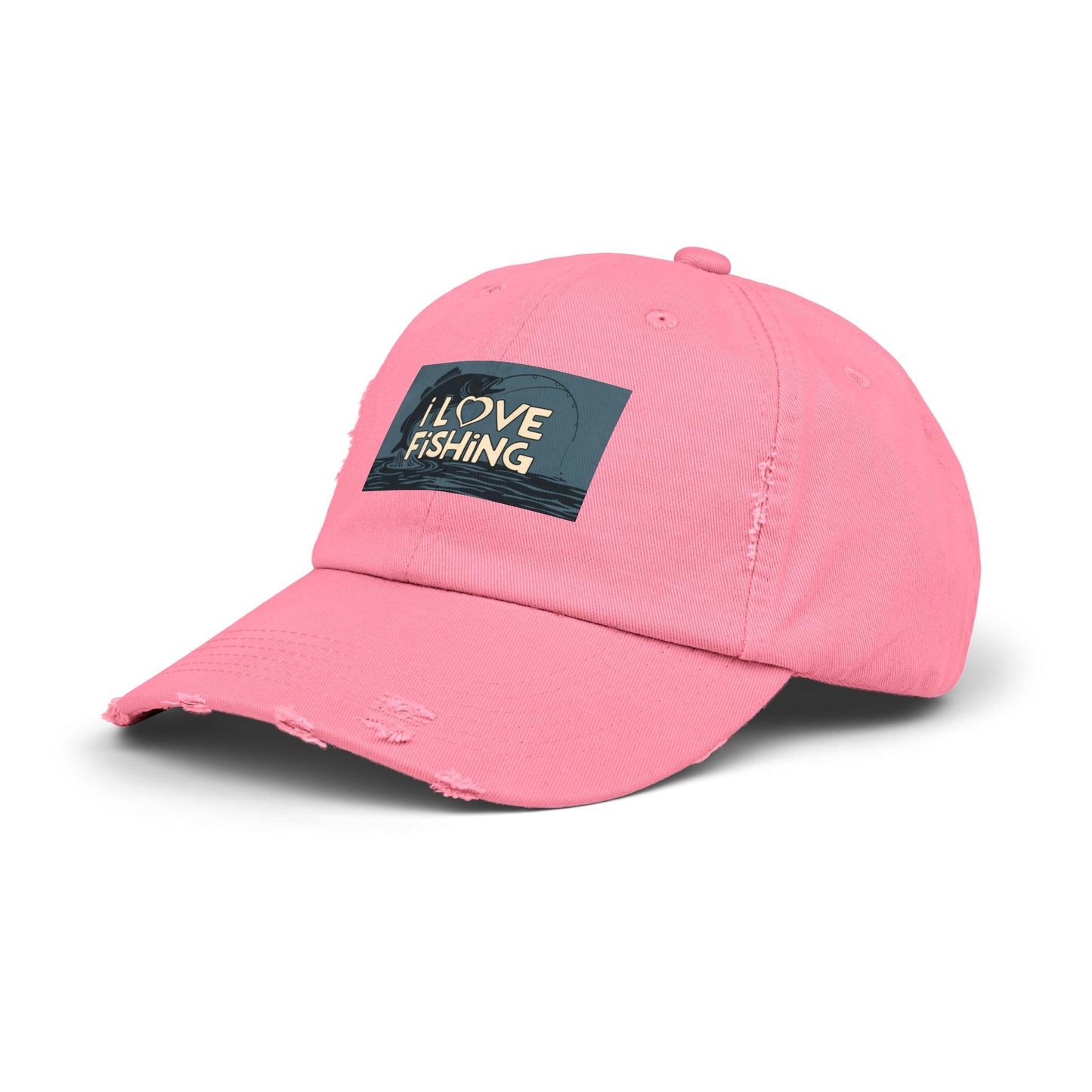 Fishing Lover Distressed Cap - Unisex Fishing Hat, Outdoor Gear, Gift for Anglers, Casual Style, Summer Accessory