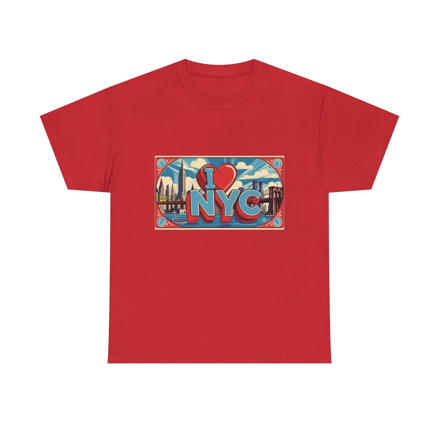 I Love NYC Unisex Heavy Cotton Tee - Perfect for Travelers, Souvenirs, Casual Wear, City Lovers, Gift Ideas for Friends