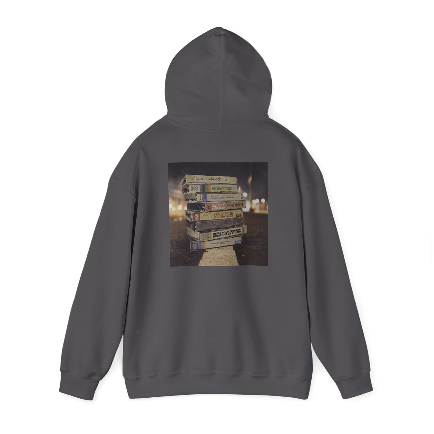 Retro Music Hoodie -INSPIRED BY THE 2 SIDES TO THE TAPE ALBUM - Unisex Heavy Blend™ Sweatshirt with Cassette Design