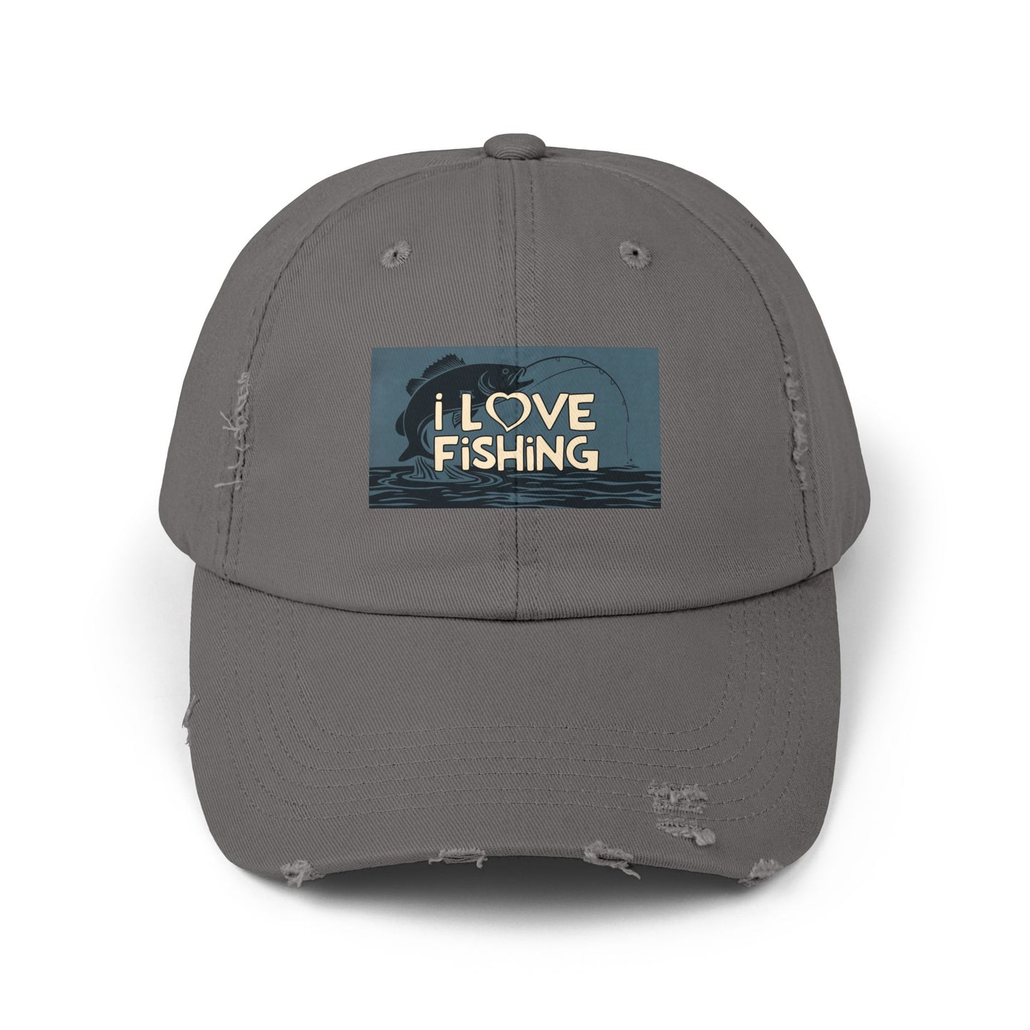 Fishing Lover Distressed Cap - Unisex Fishing Hat, Outdoor Gear, Gift for Anglers, Casual Style, Summer Accessory