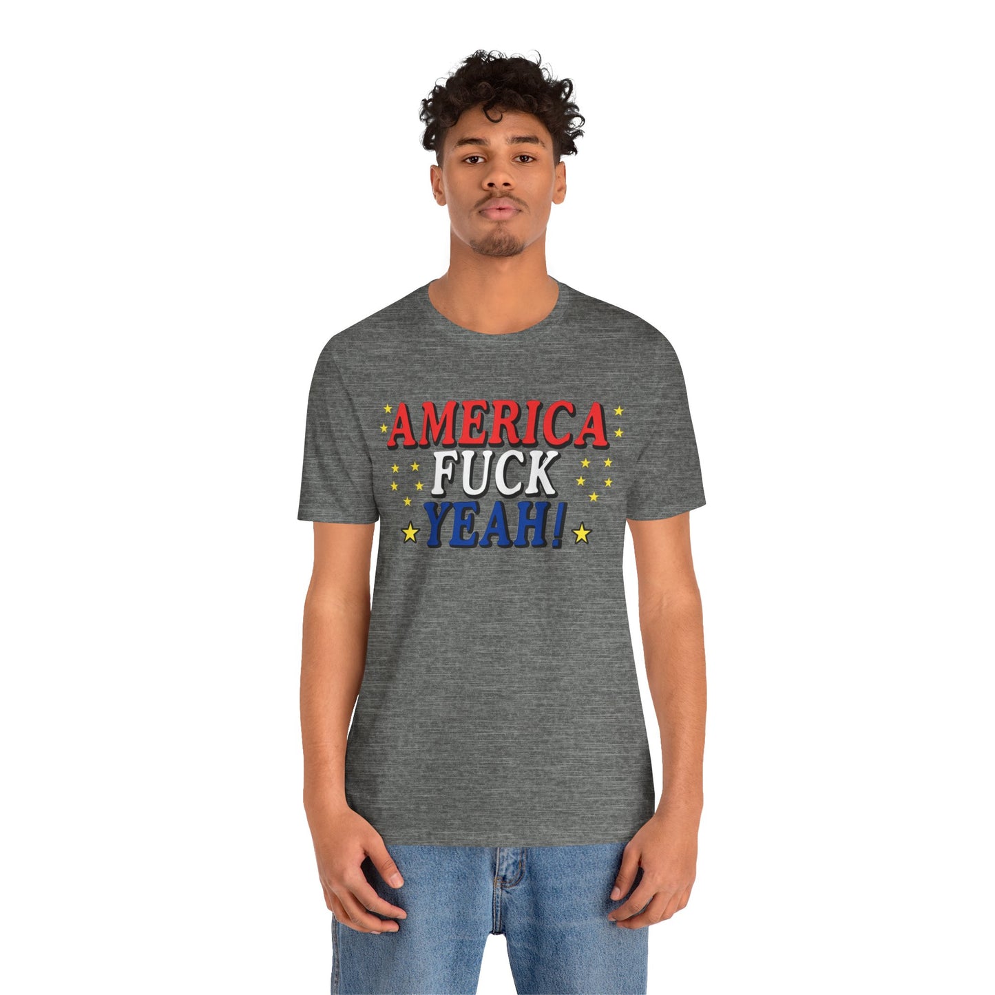 America Fuck Yeah! Unisex Jersey Tee - Patriotic Graphic T-Shirt for Celebrations