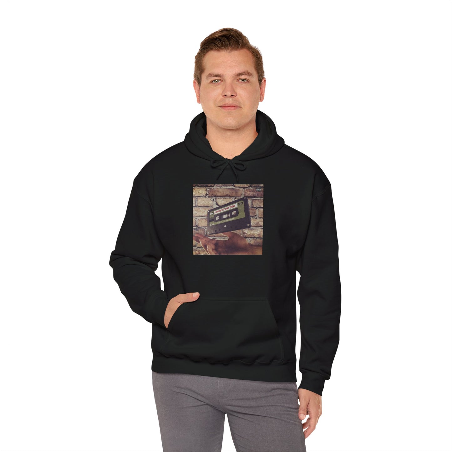 Retro Music Hoodie -INSPIRED BY THE 2 SIDES TO THE TAPE ALBUM - Unisex Heavy Blend™ Sweatshirt with Cassette Design