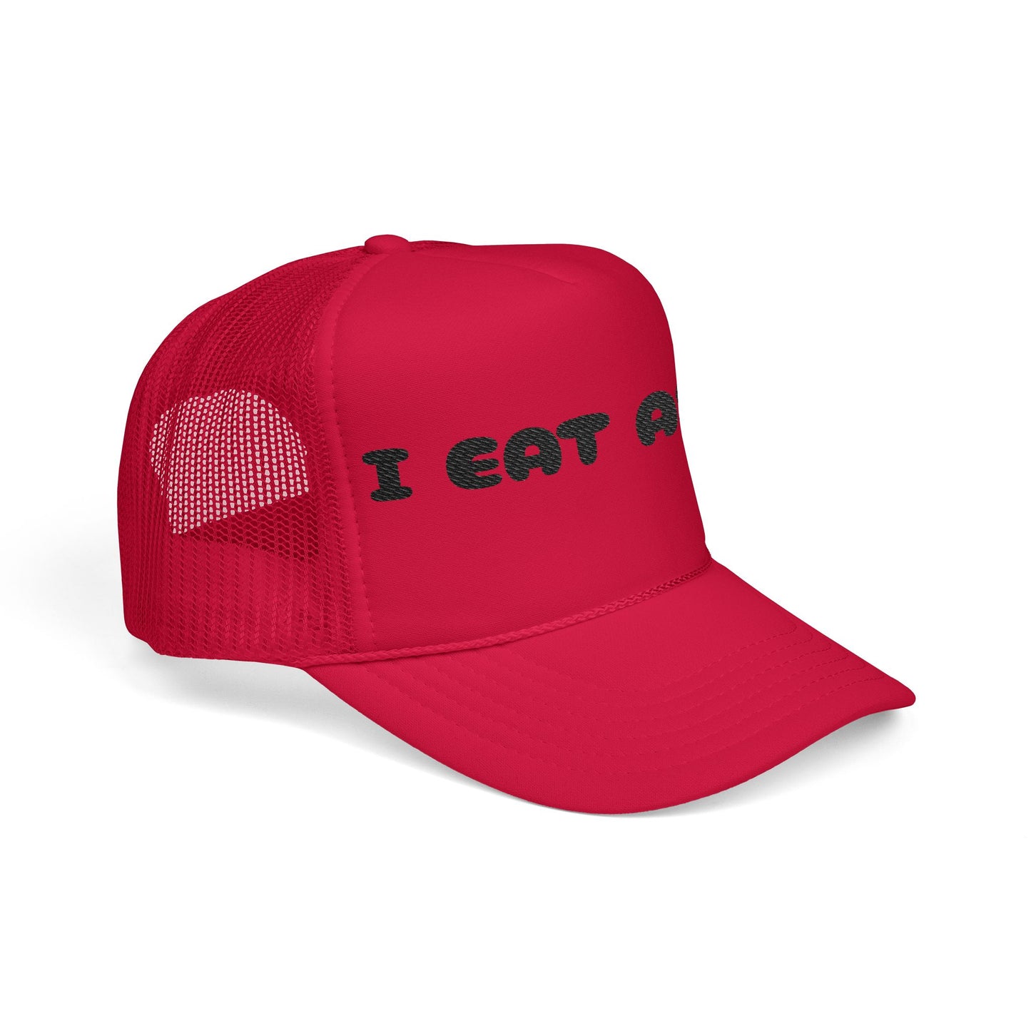 Funny Foam Trucker Hat - I Eat Ass Embroidery Cap, Humorous Gift, Party Accessory, Summer Fashion, Unisex Headwear