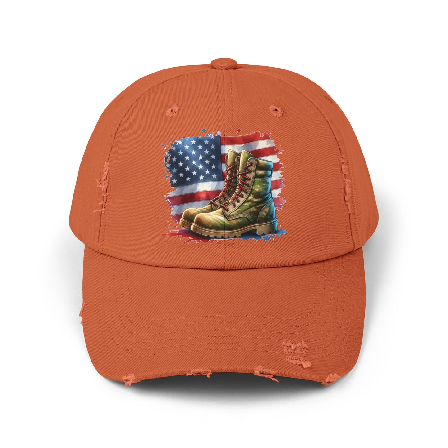 Patriotic Distressed Cap, American Flag Hat, Veteran Appreciation Gift, Casual Outdoor Style, Unisex Fashion Accessory